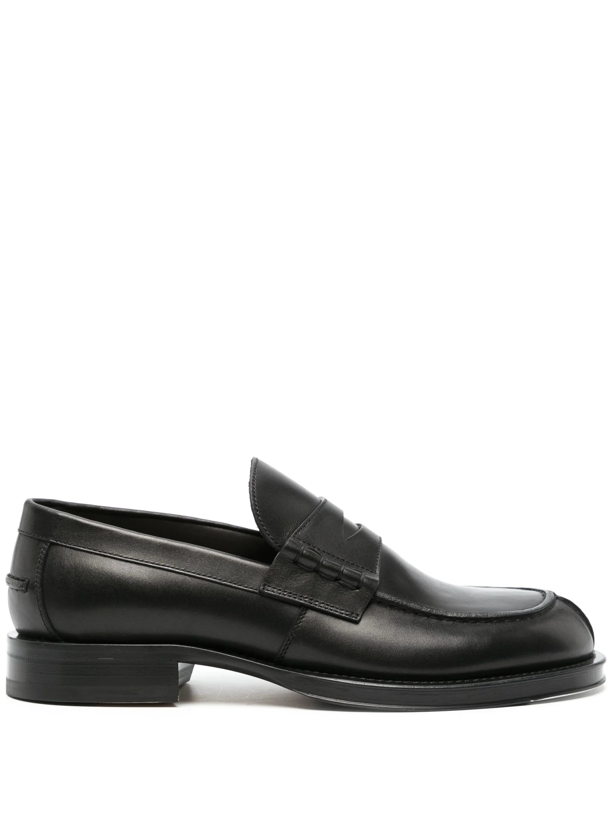 penny-slot leather loafers
