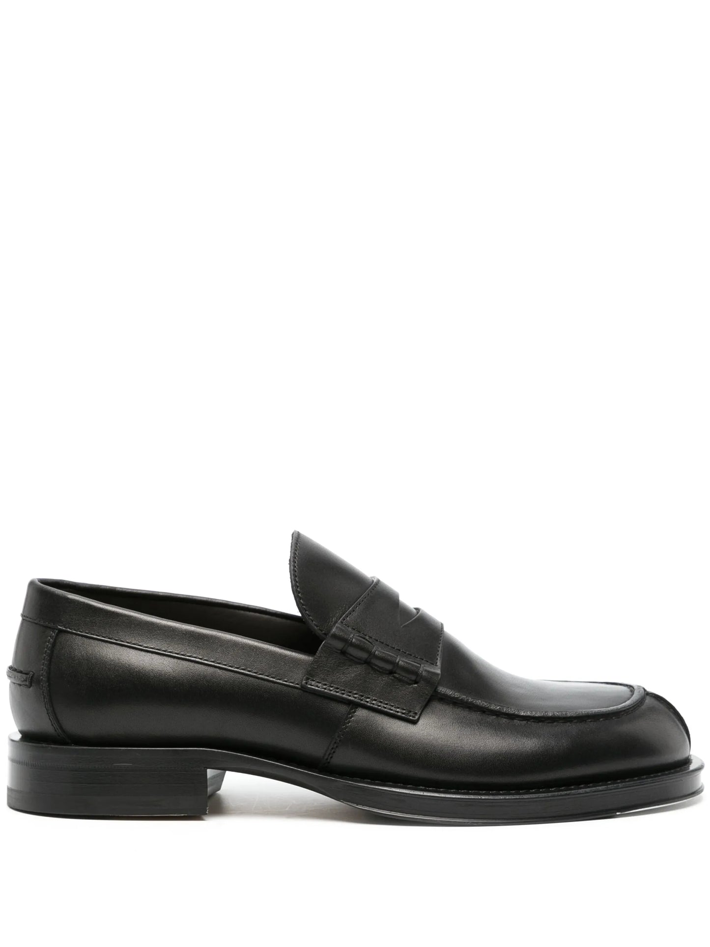 penny-slot leather loafers