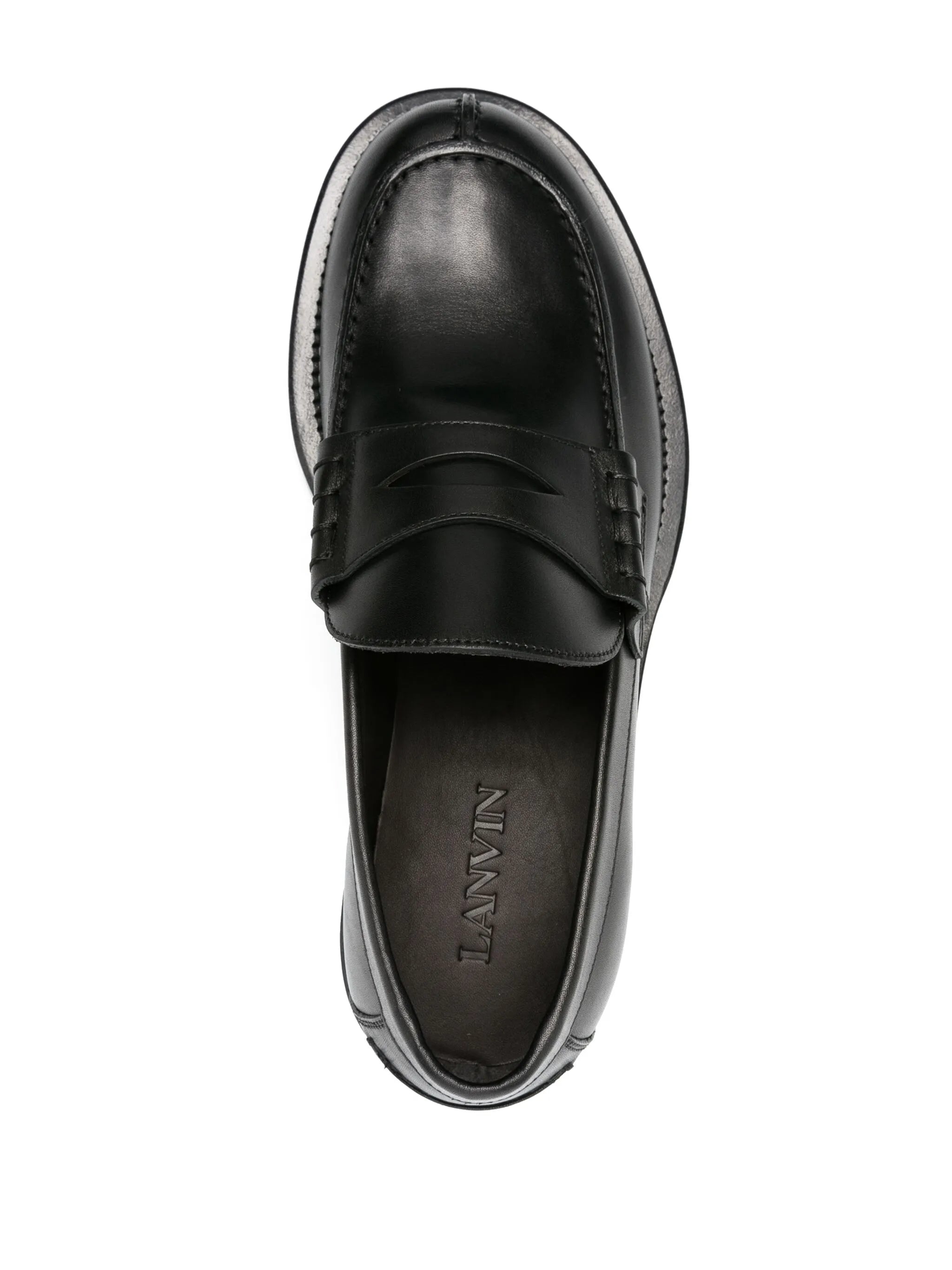 penny-slot leather loafers