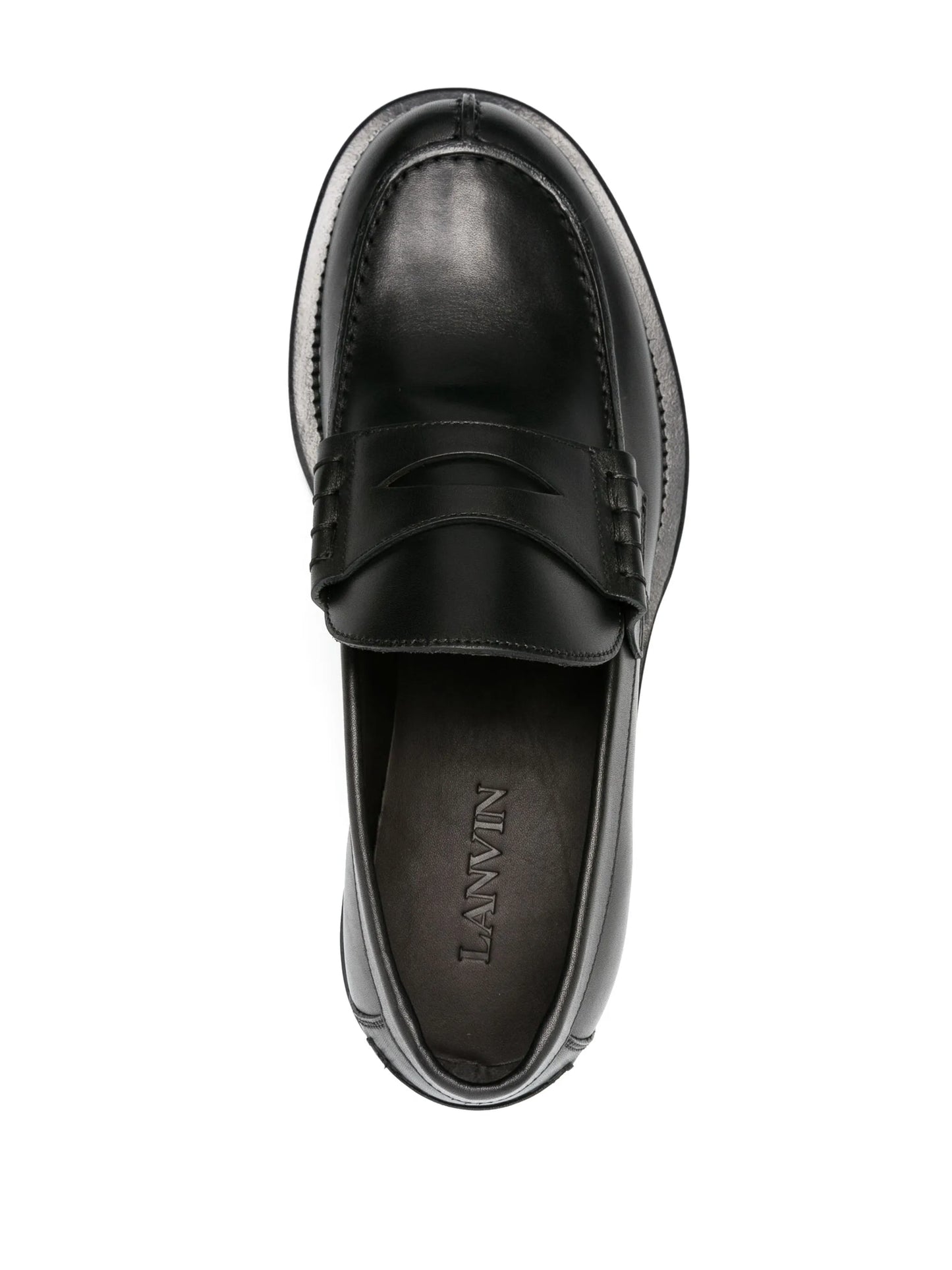 penny-slot leather loafers