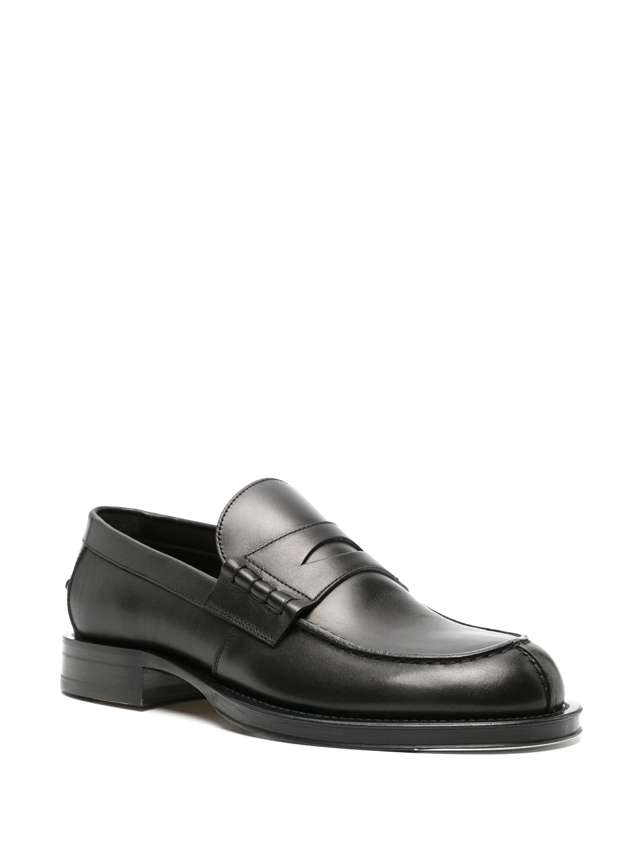 penny-slot leather loafers