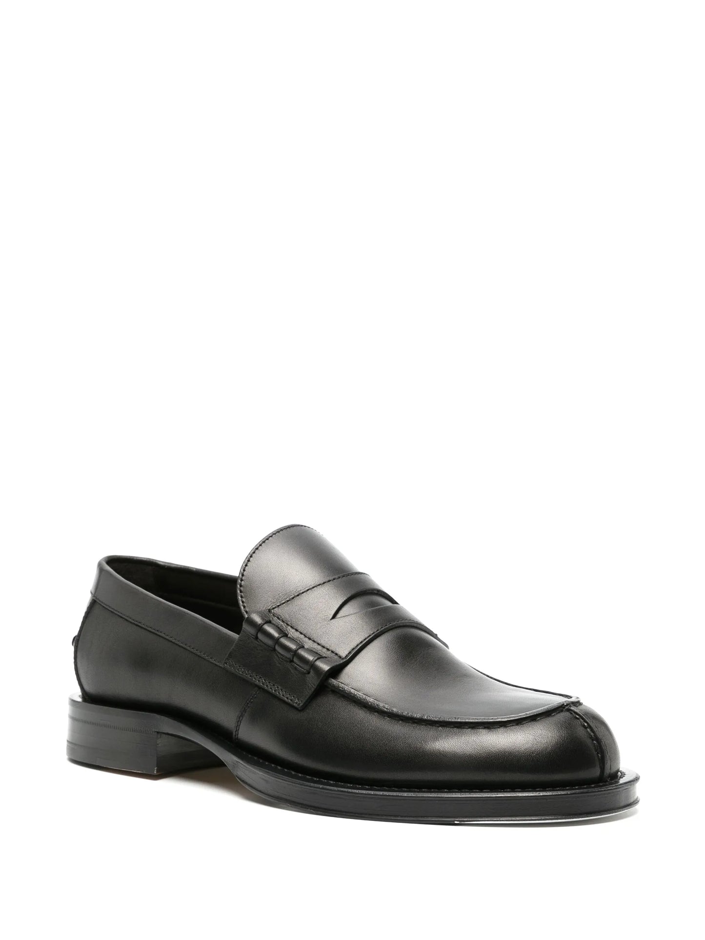 penny-slot leather loafers