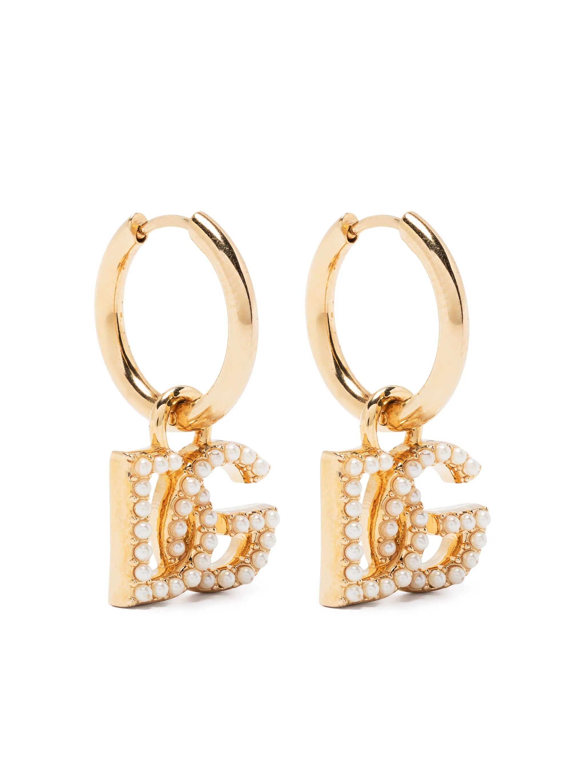 DG-logo pendant hoop earrings