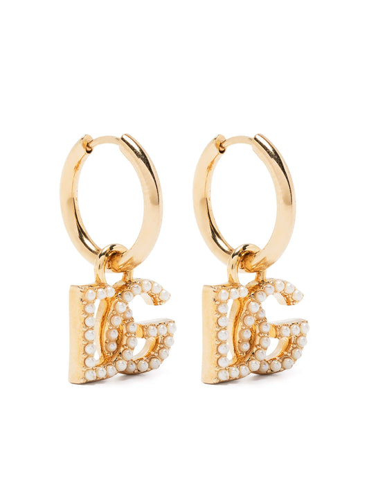 DG-logo pendant hoop earrings