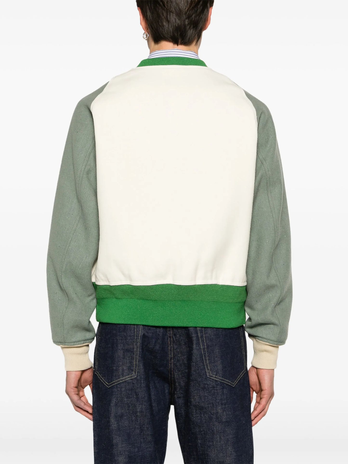 logo-patch felted varsity jacket