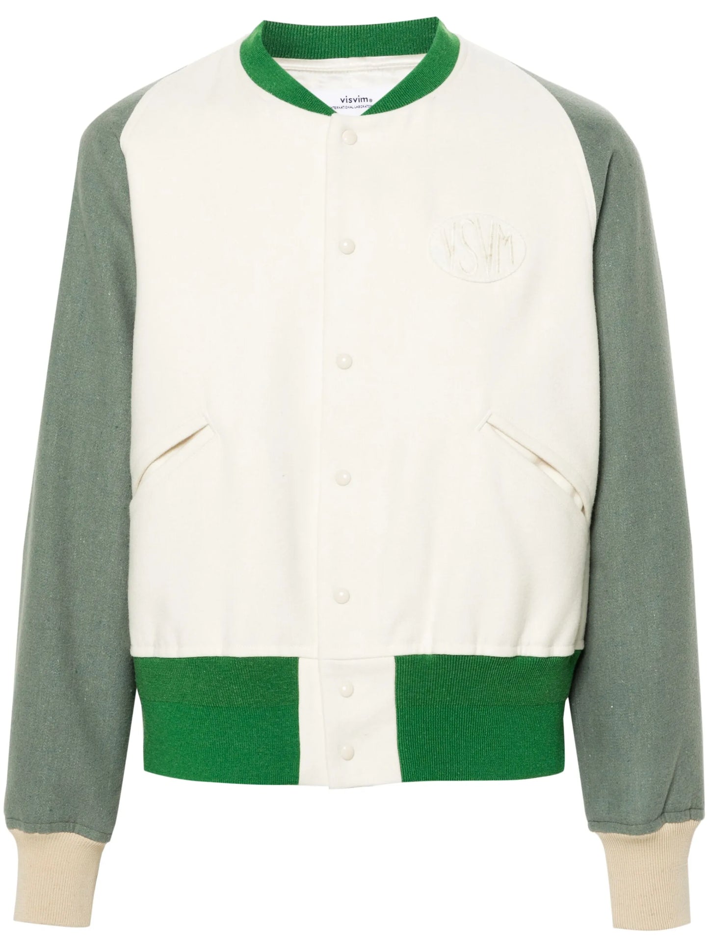 logo-patch felted varsity jacket