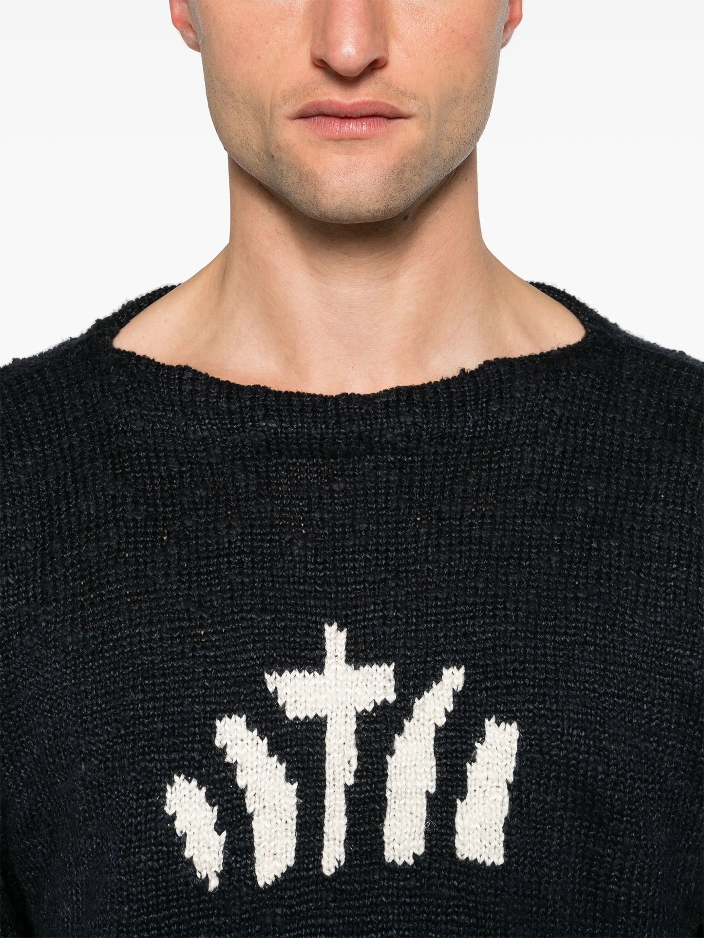 intarsia-knit silk-blend jumper