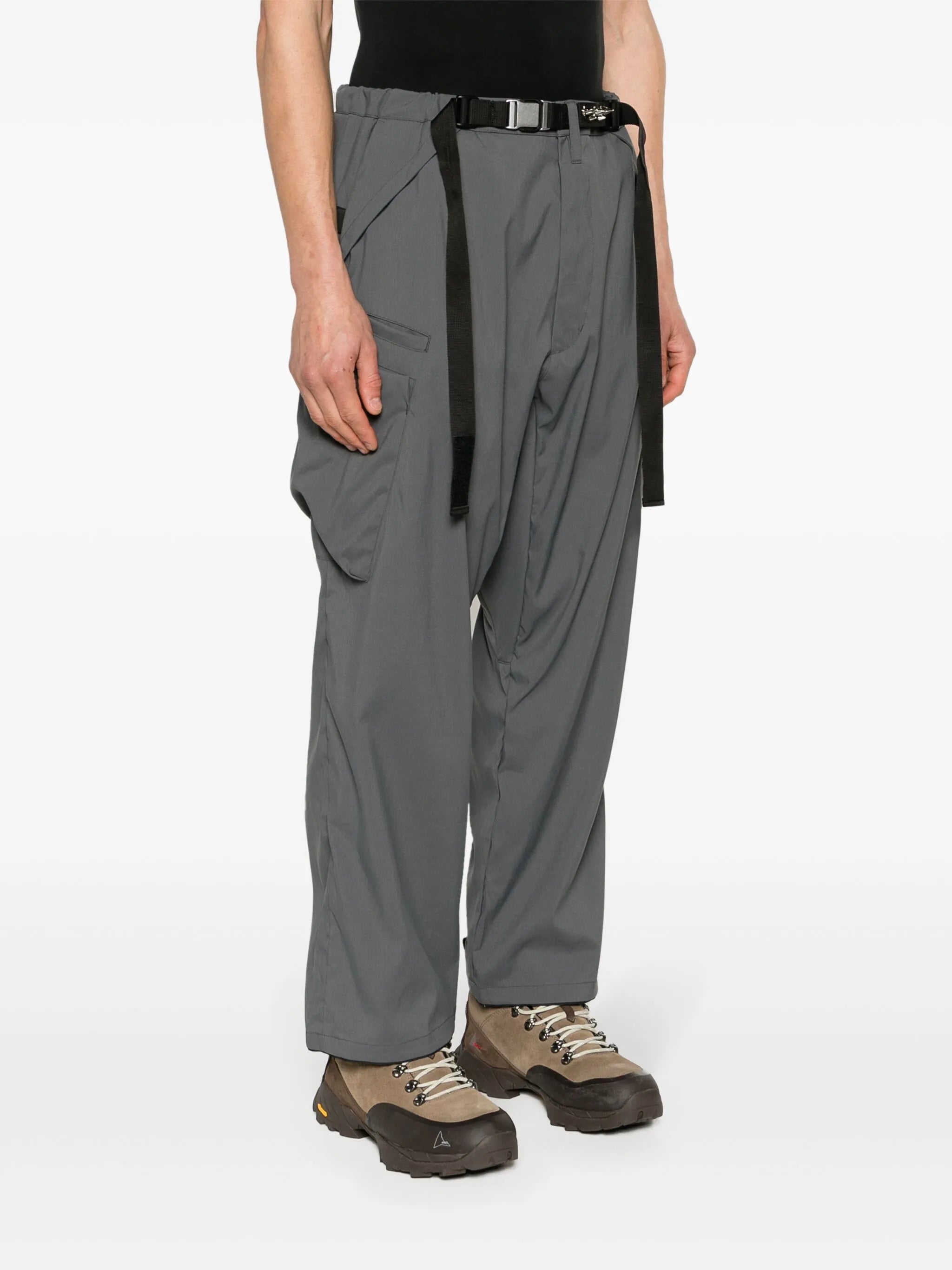 low-rise cargo trousers