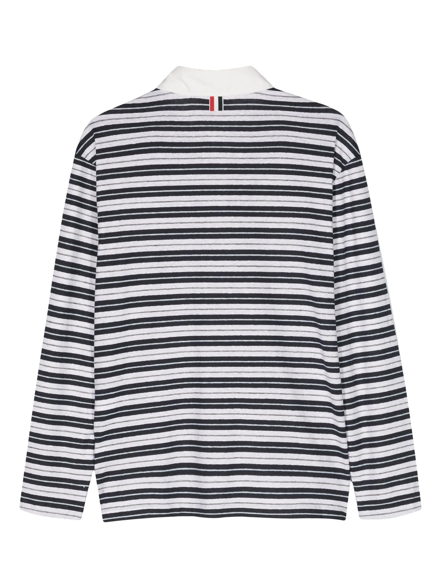 striped long-sleeve polo shirt