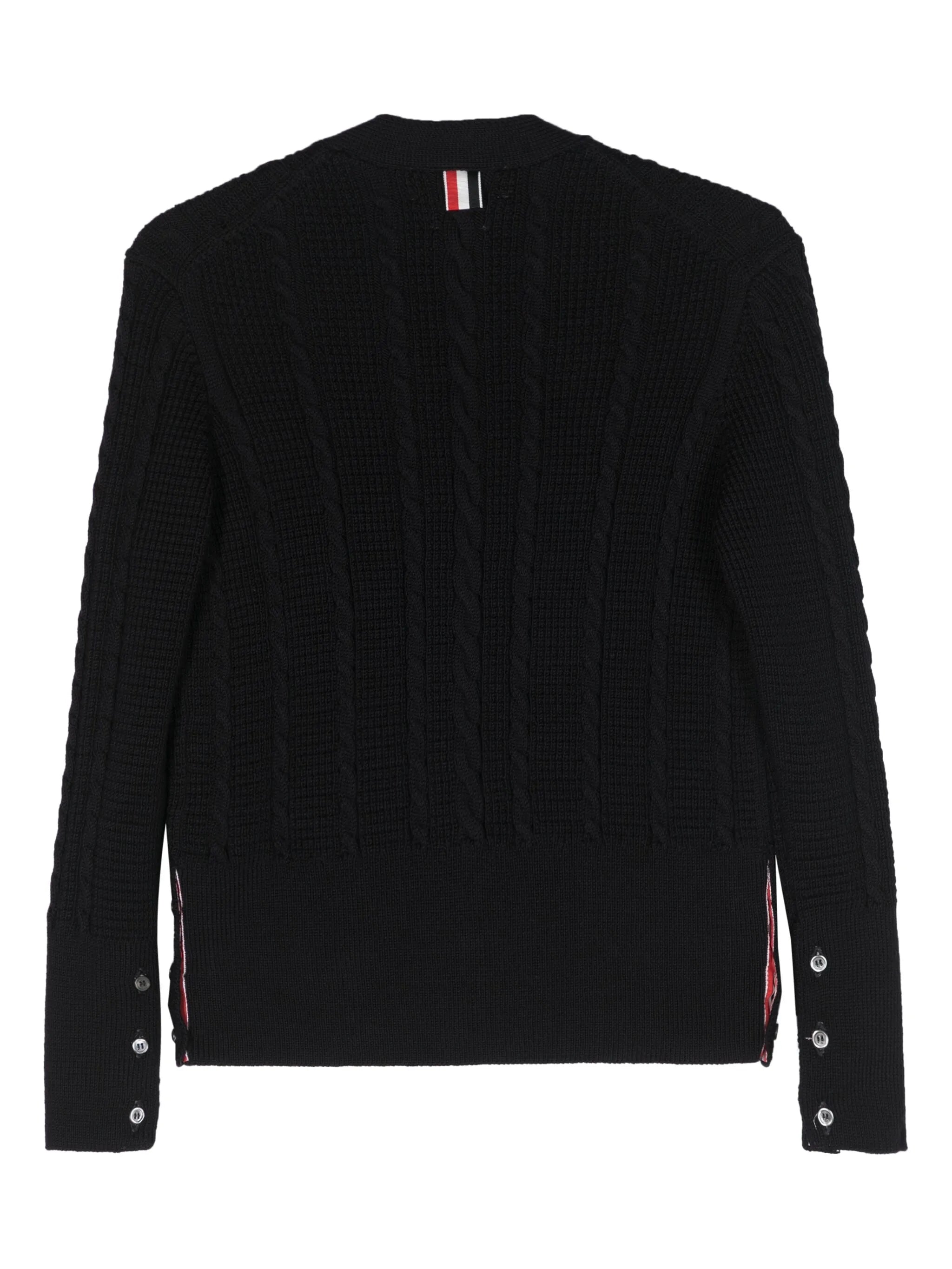 cable-knit virgin-wool cardigan