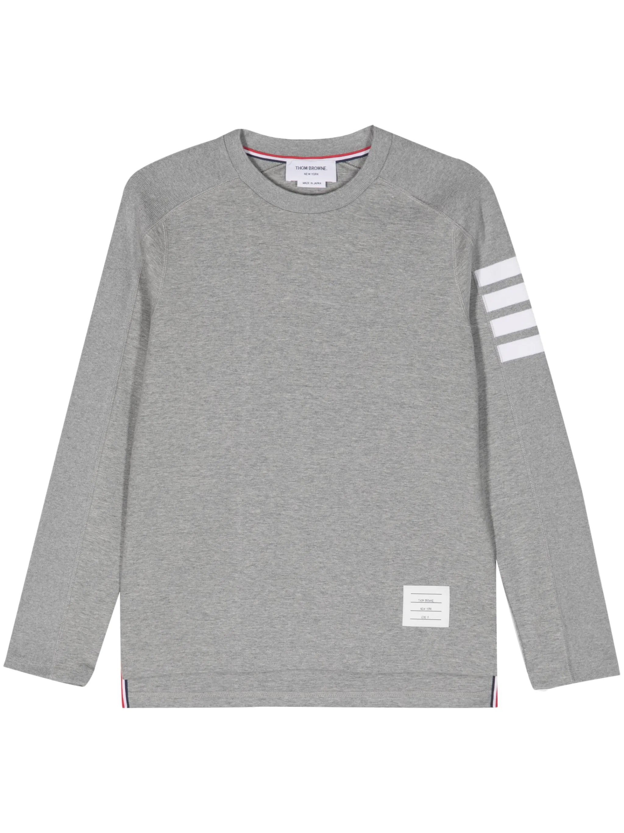 4-Bar cotton long-sleeve T-shirt