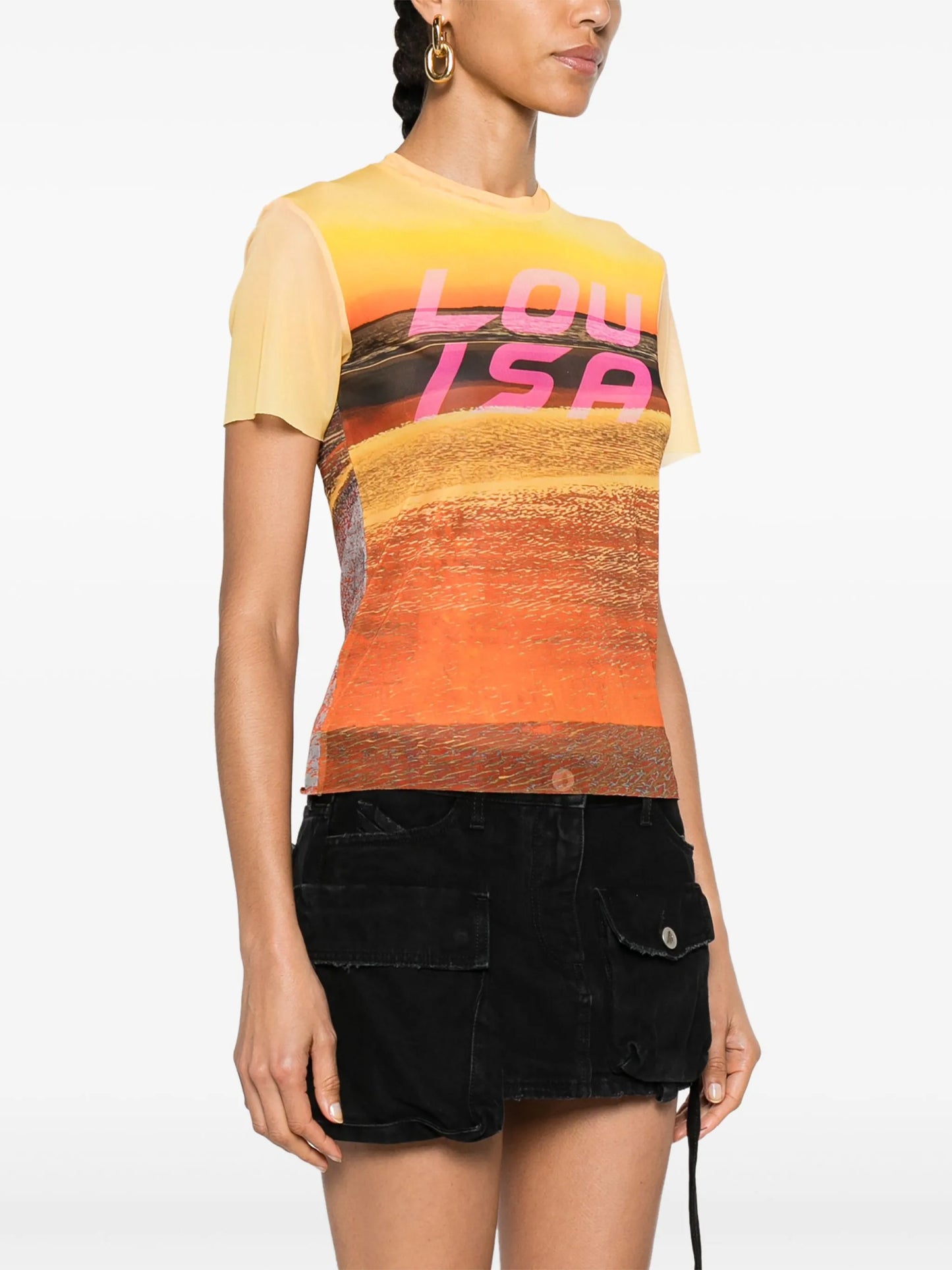 Beach logo-print mesh T-shirt