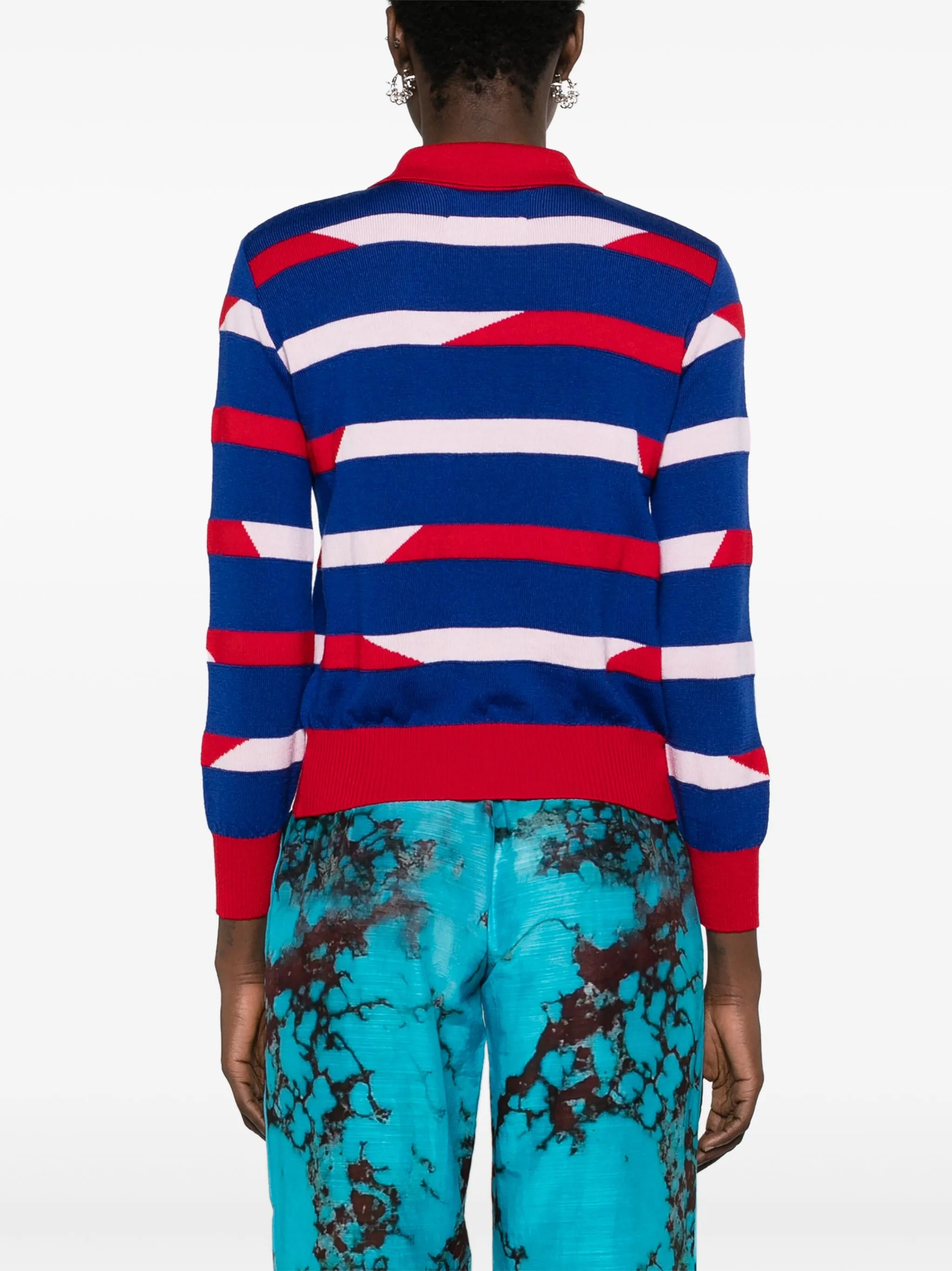 striped merino wool polo jumper