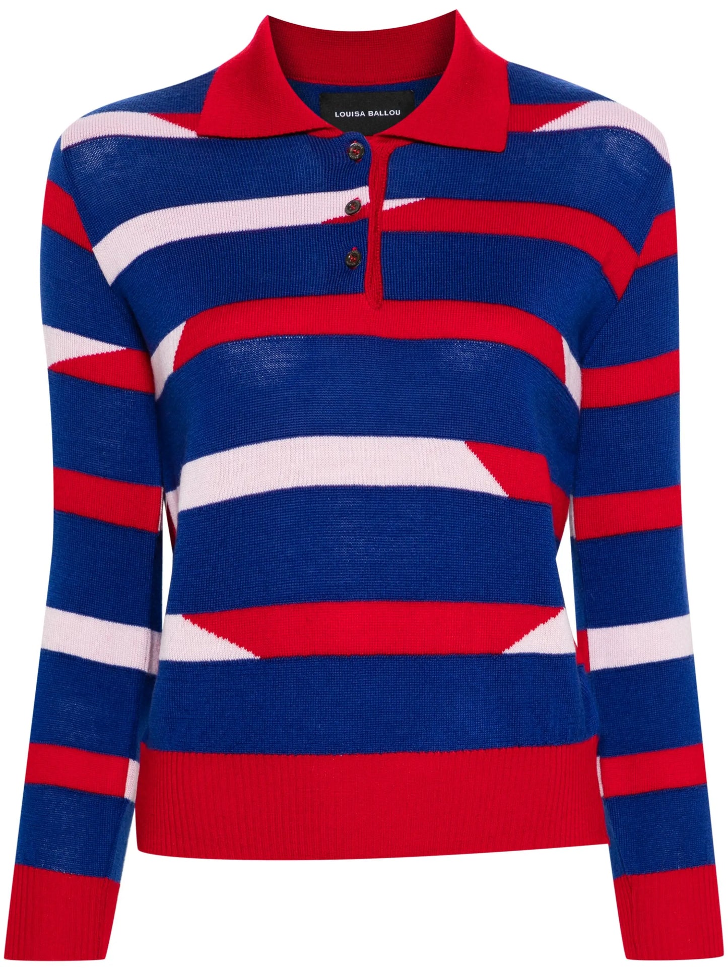 striped merino wool polo jumper