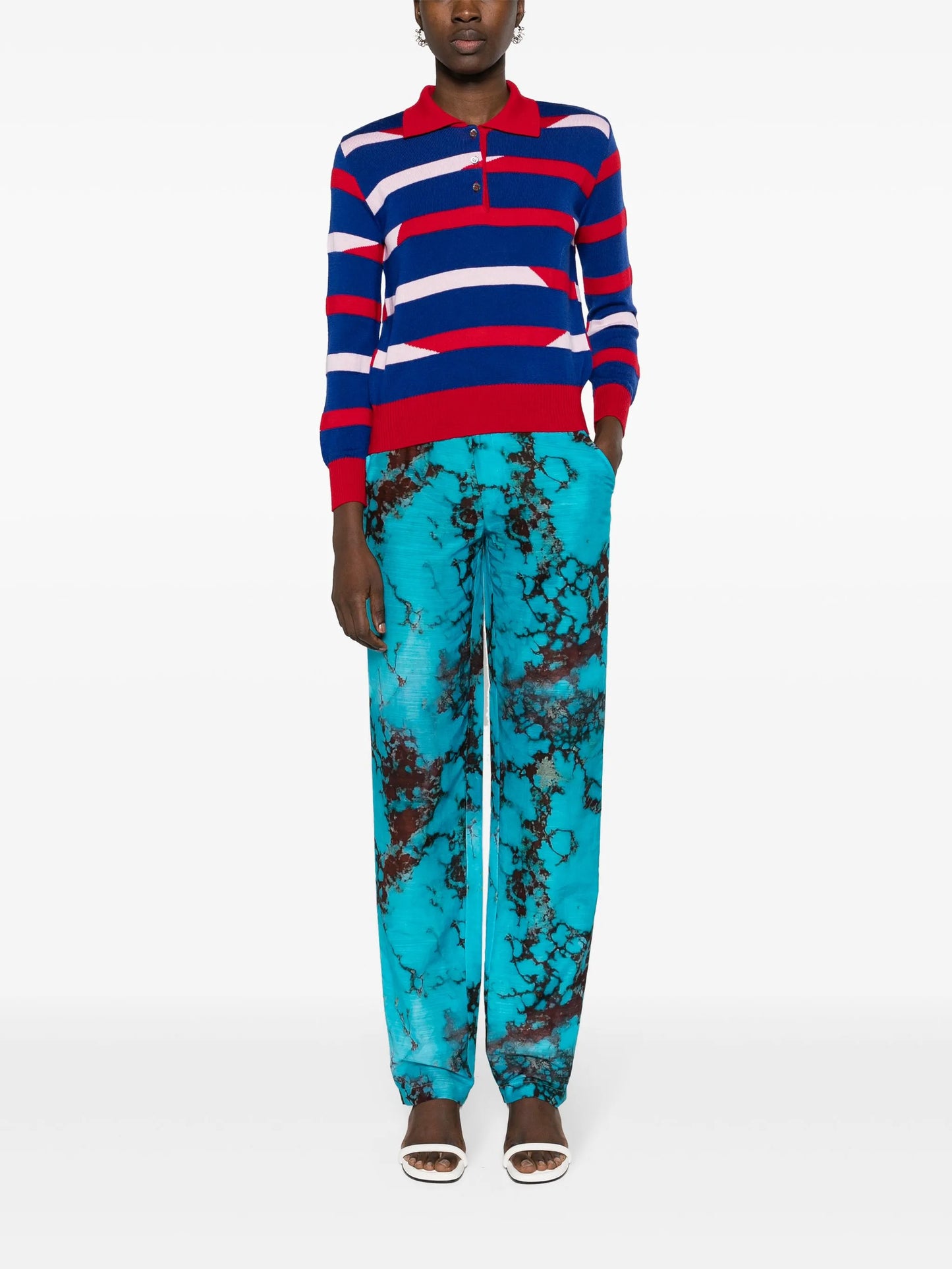 striped merino wool polo jumper
