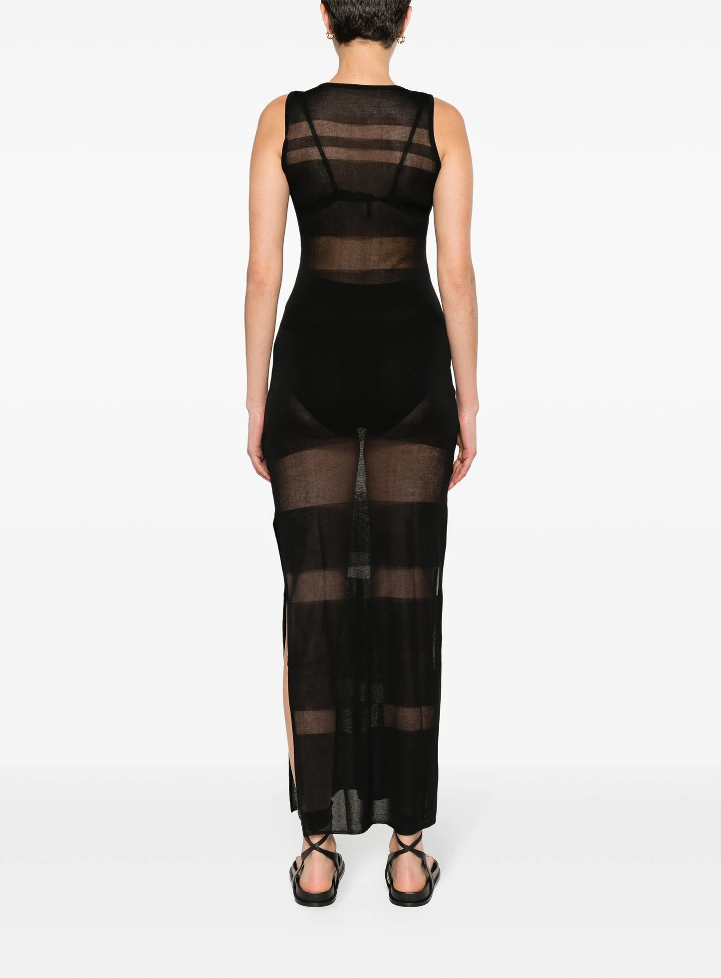 Sea Breeze sheer-knit maxi dress