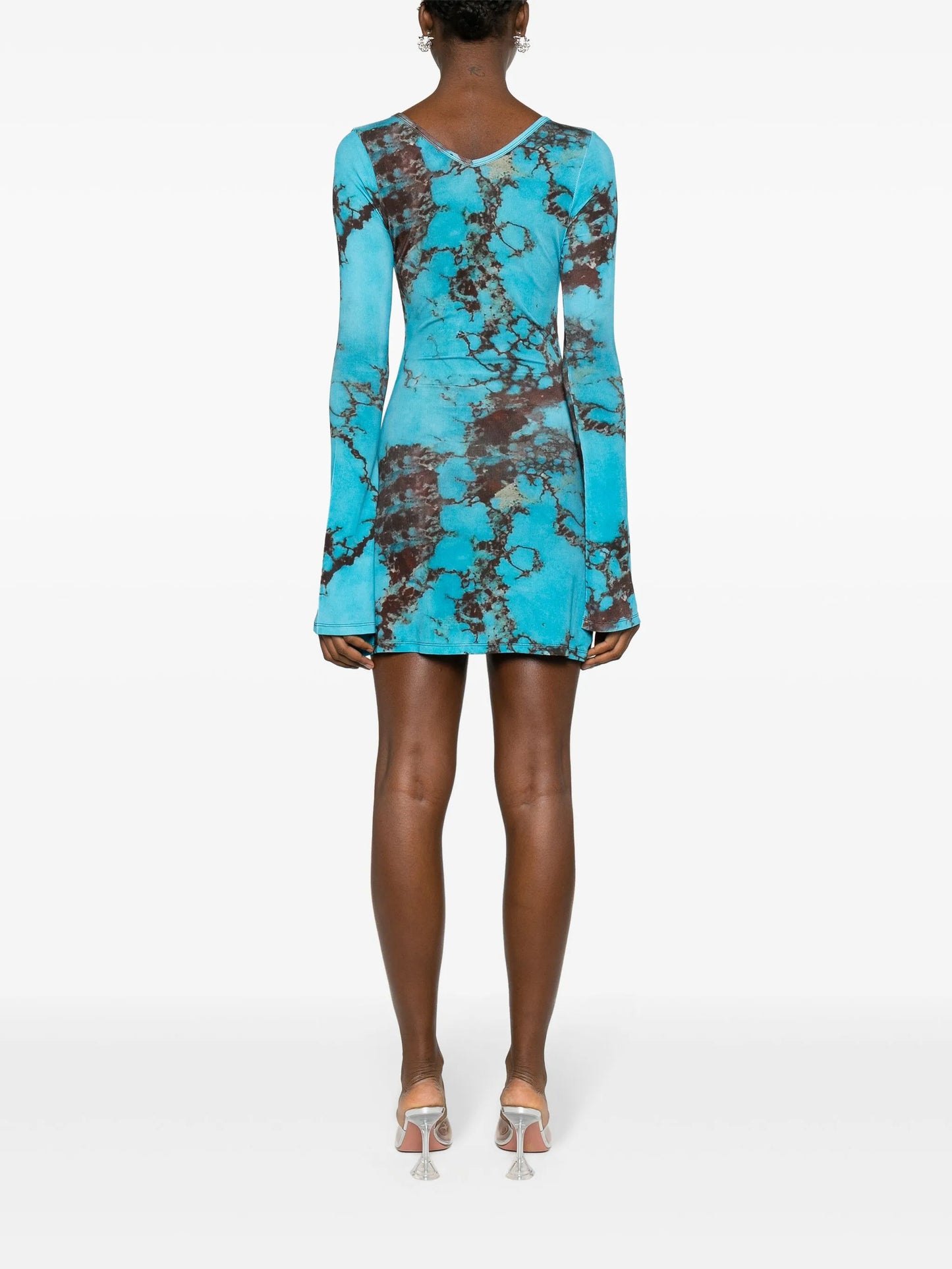 Turquoise Stone-print minidress