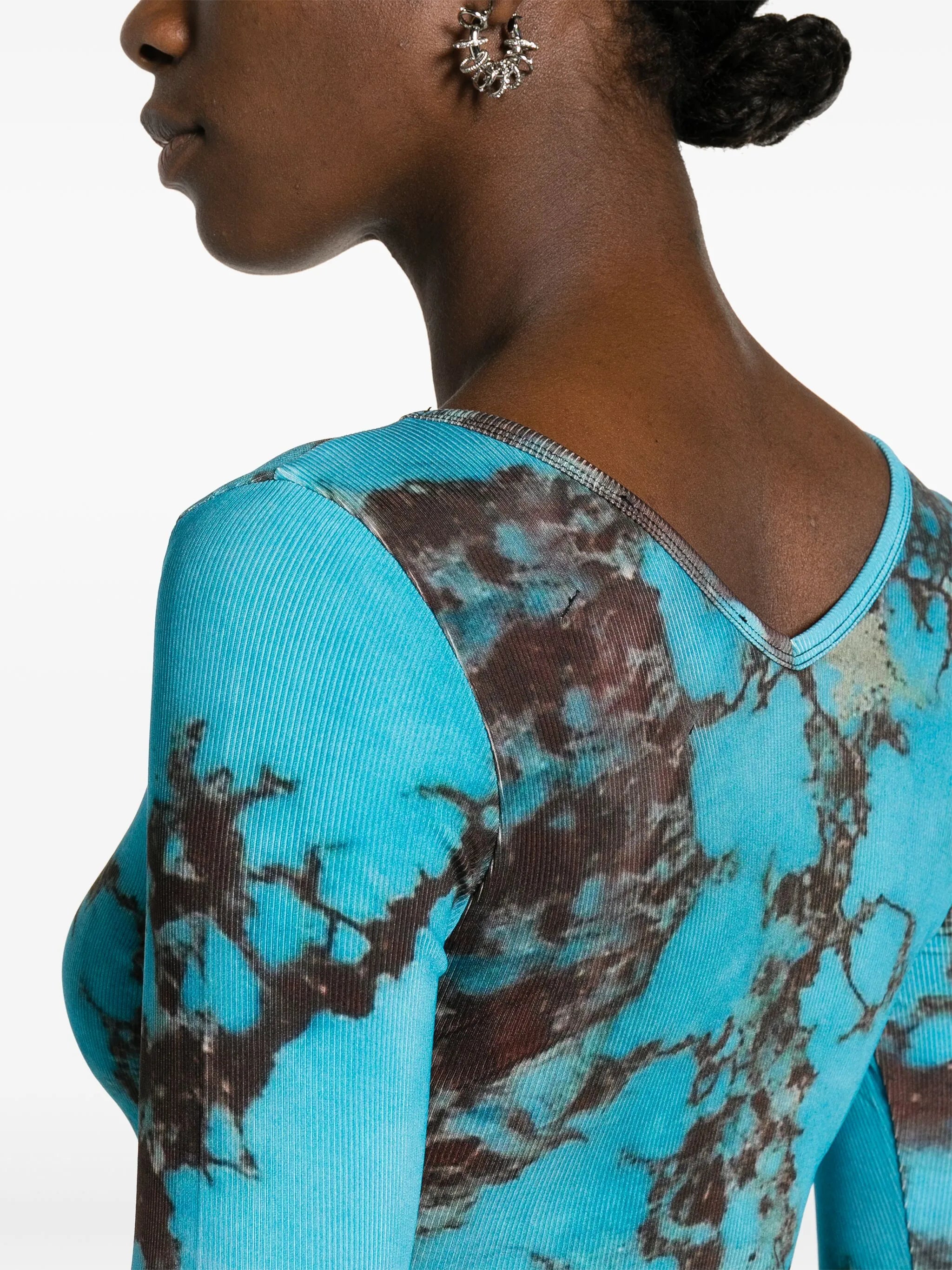 Turquoise Stone-print minidress