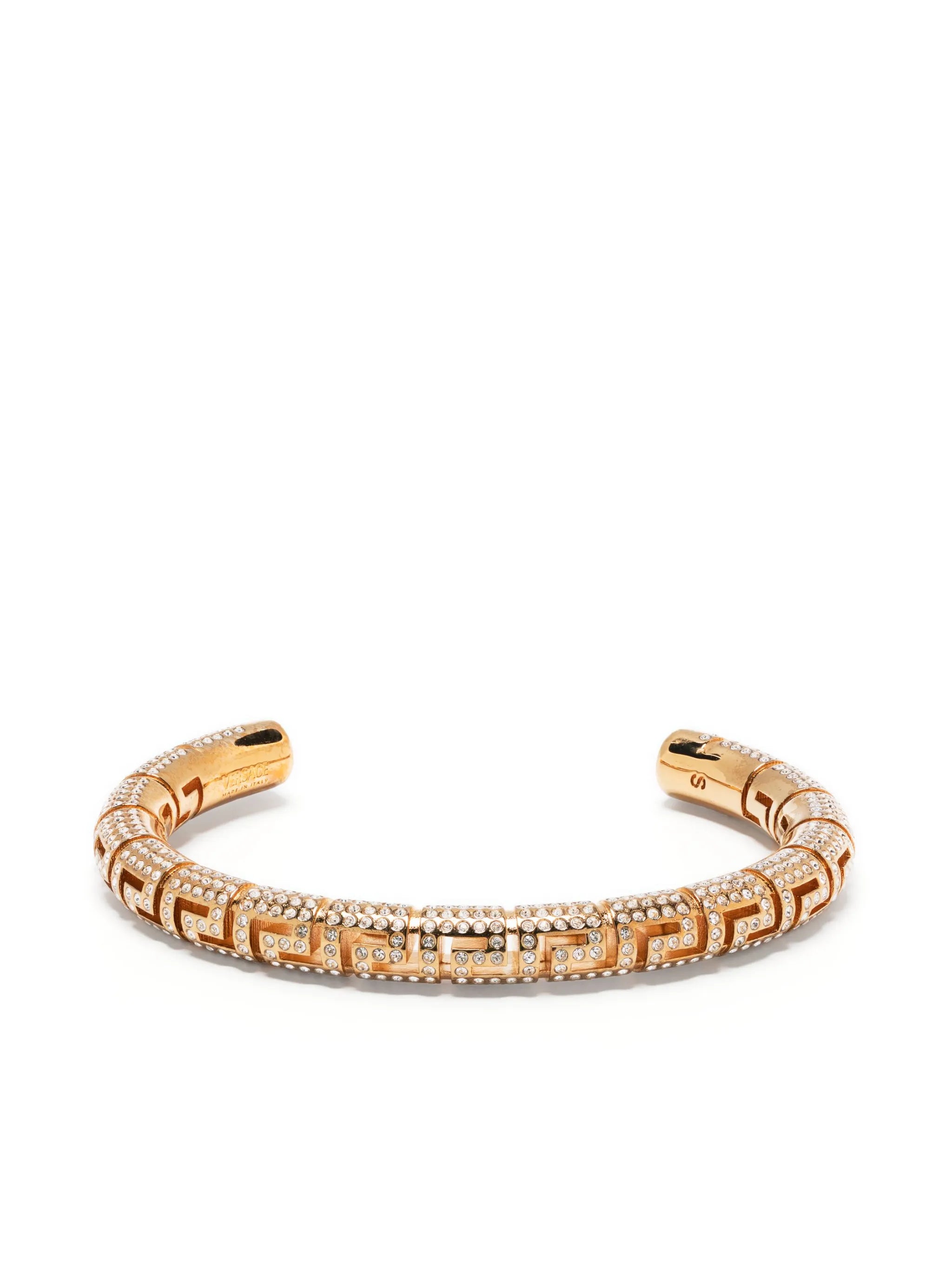 Greca crystal-embellished cuff bracelet