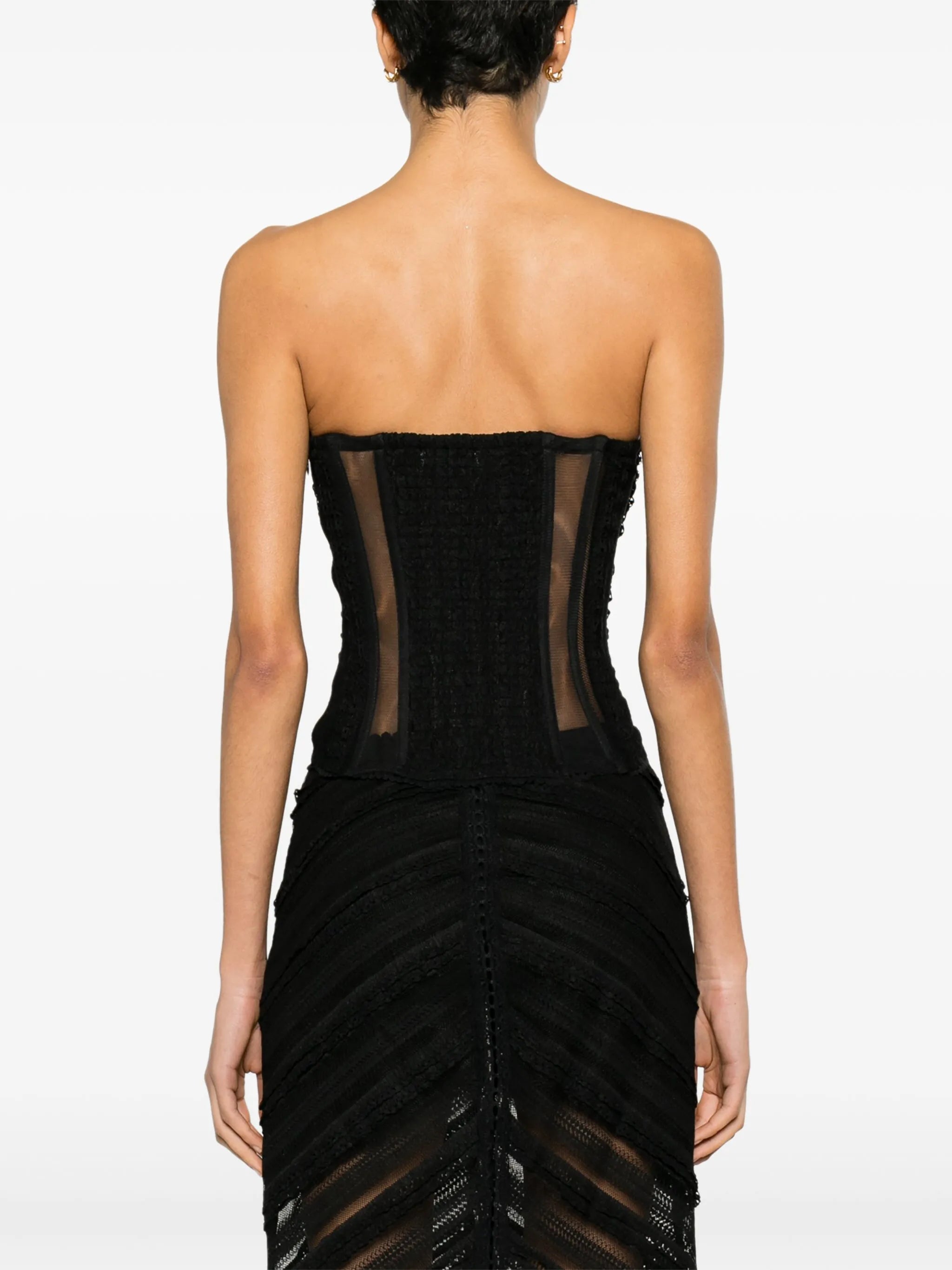 Layey lace-detailing corset top
