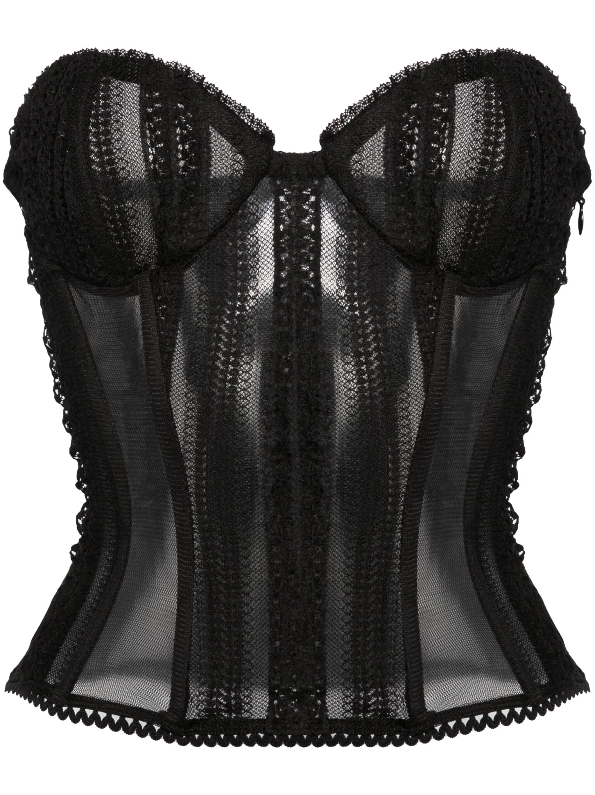 Layey lace-detailing corset top