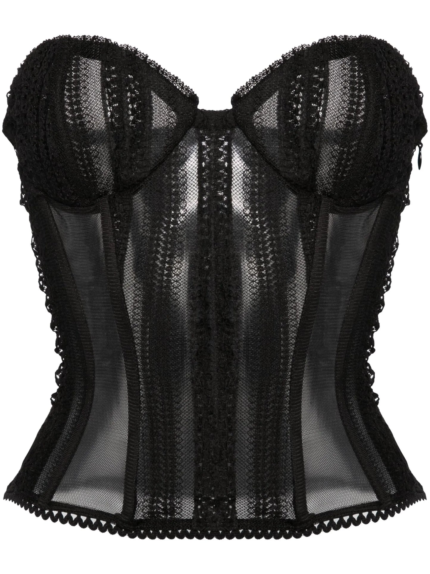 Layey lace-detailing corset top