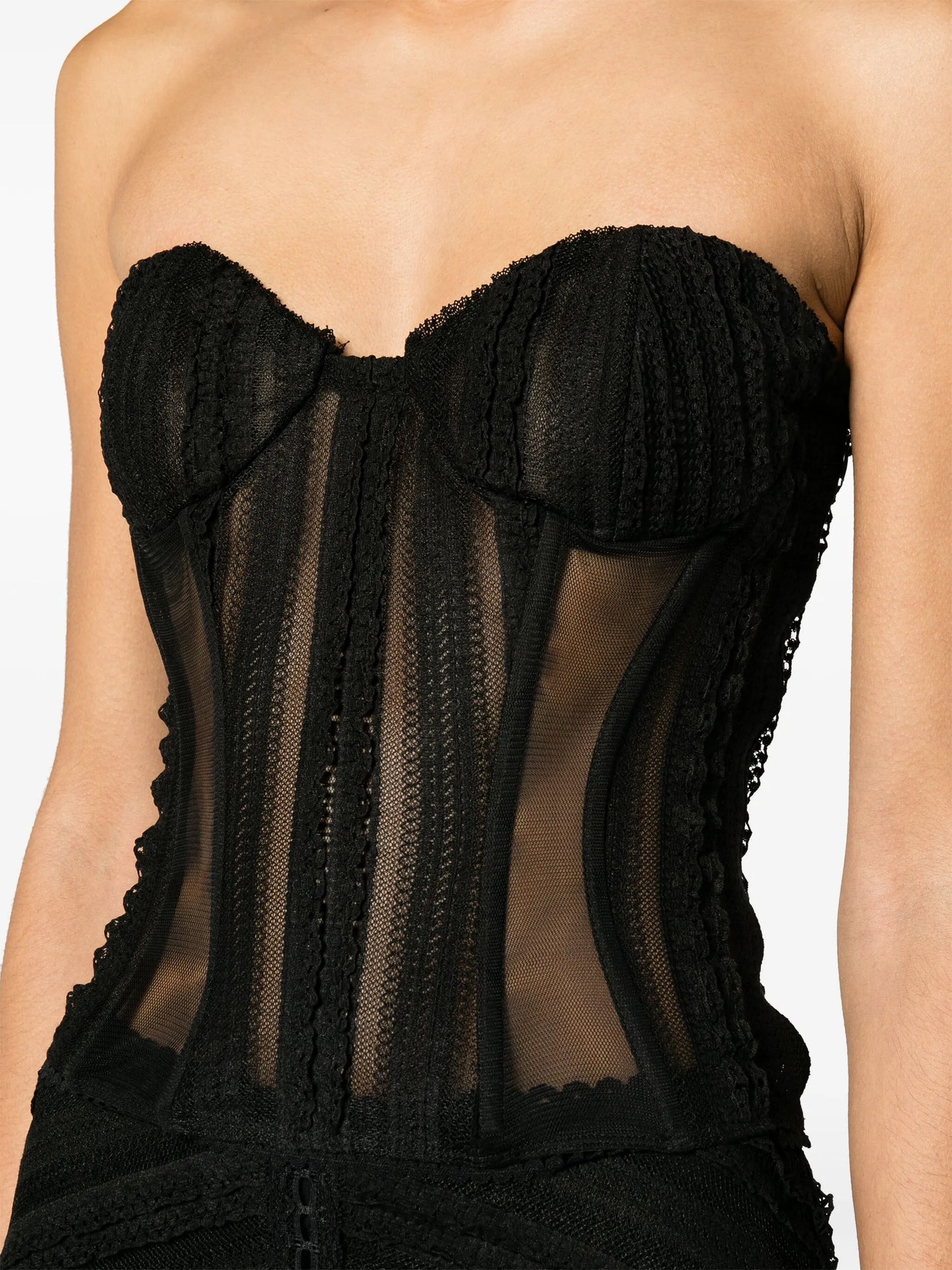 Layey lace-detailing corset top