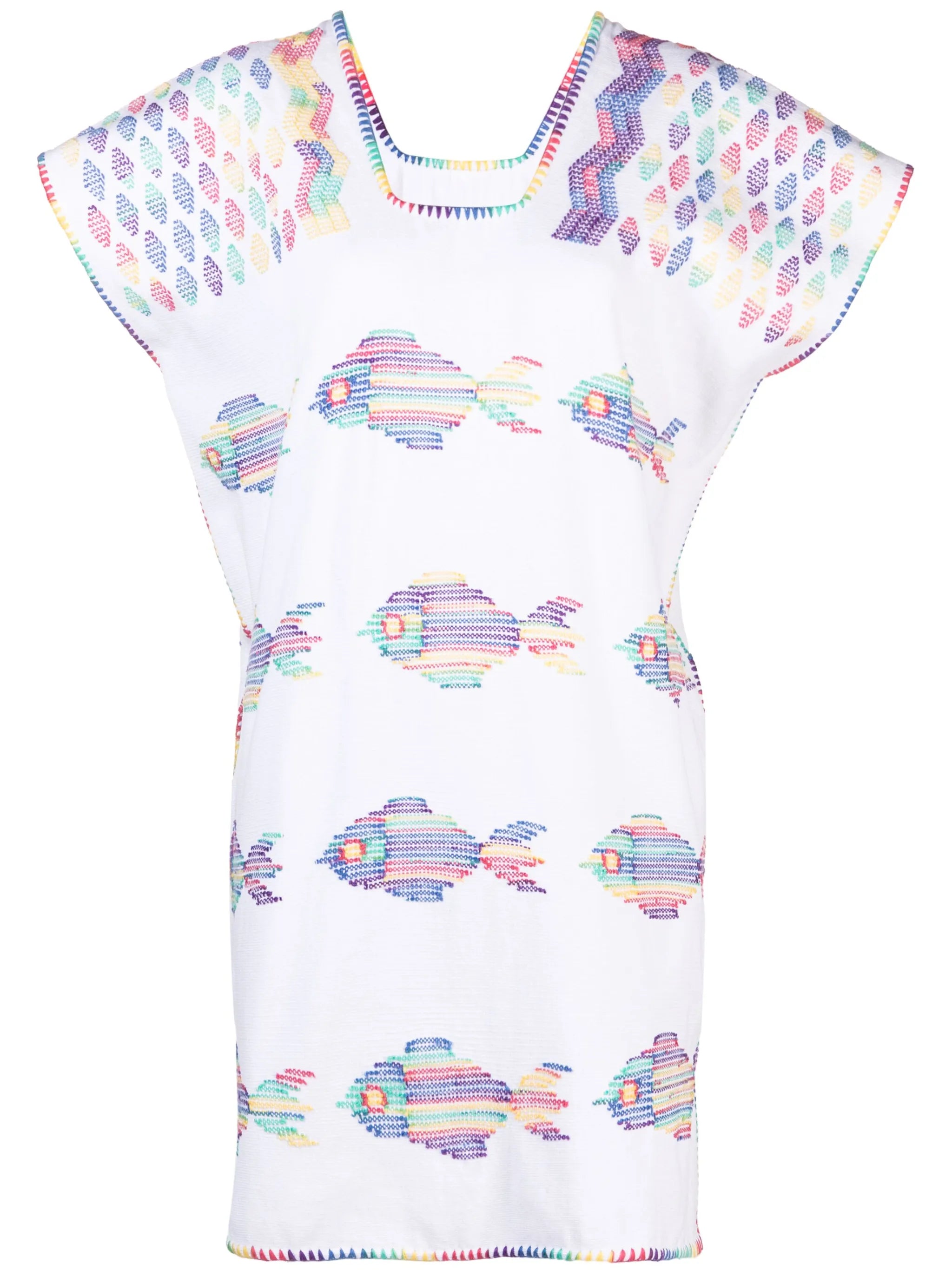 embroidered cotton minidress