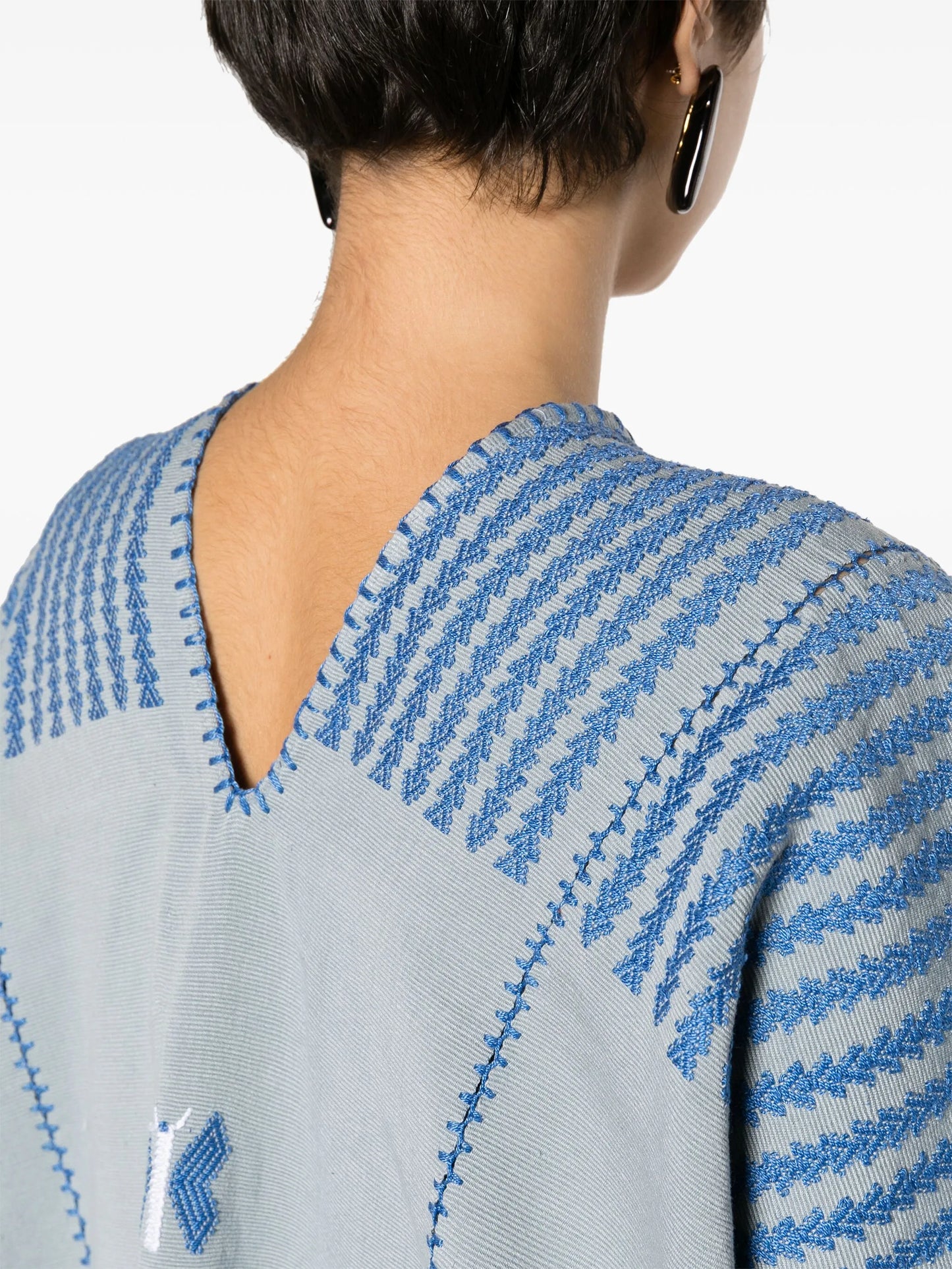 Three Panel butterfly-embroidered kaftan