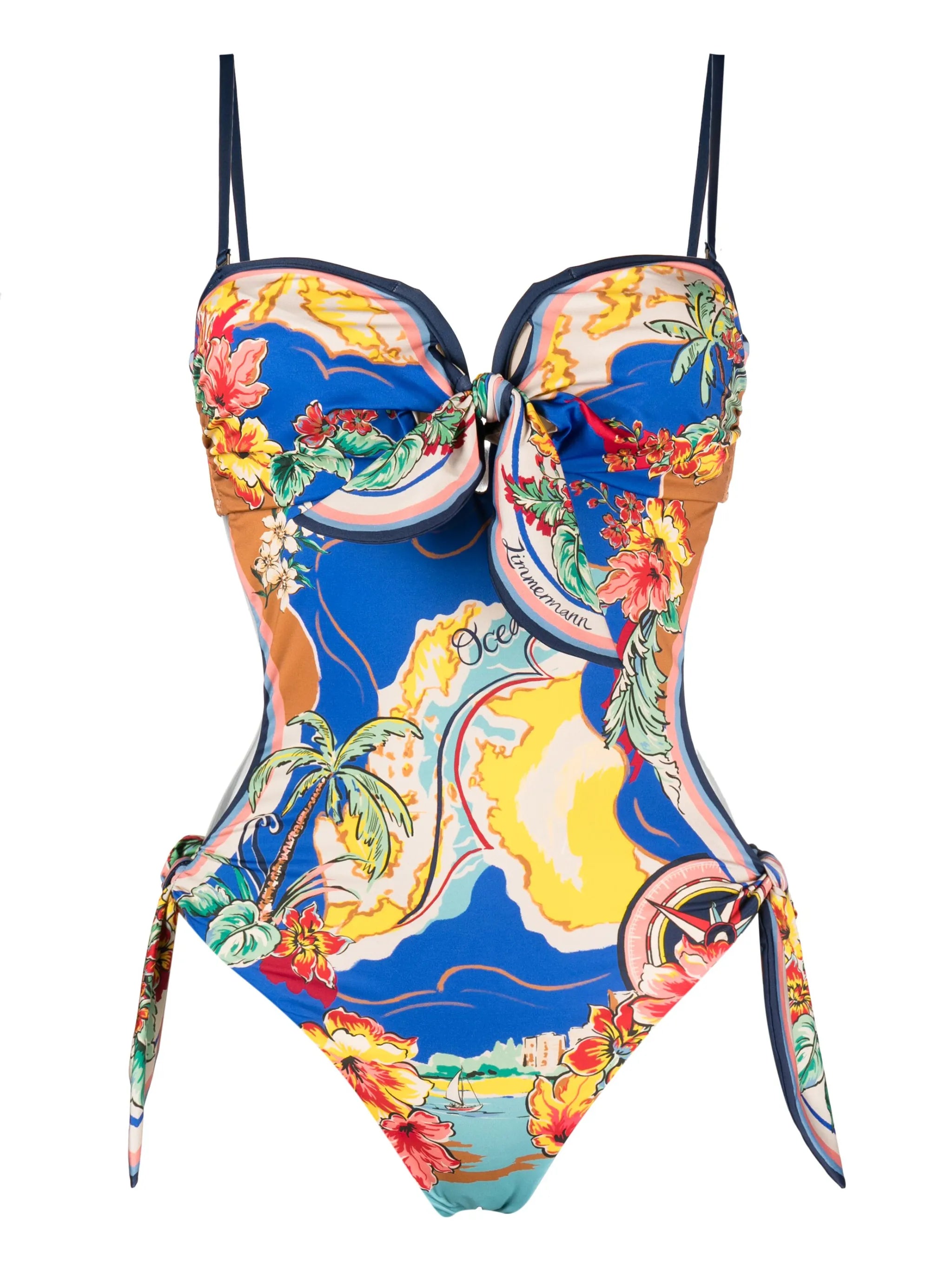 Alight Nautical Map-print swimsuit