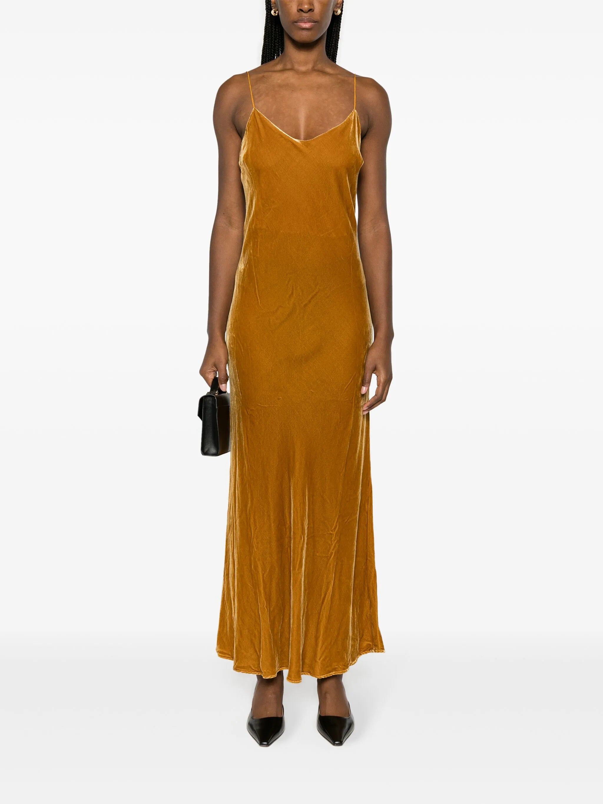 Lyon velvet maxi slip dress