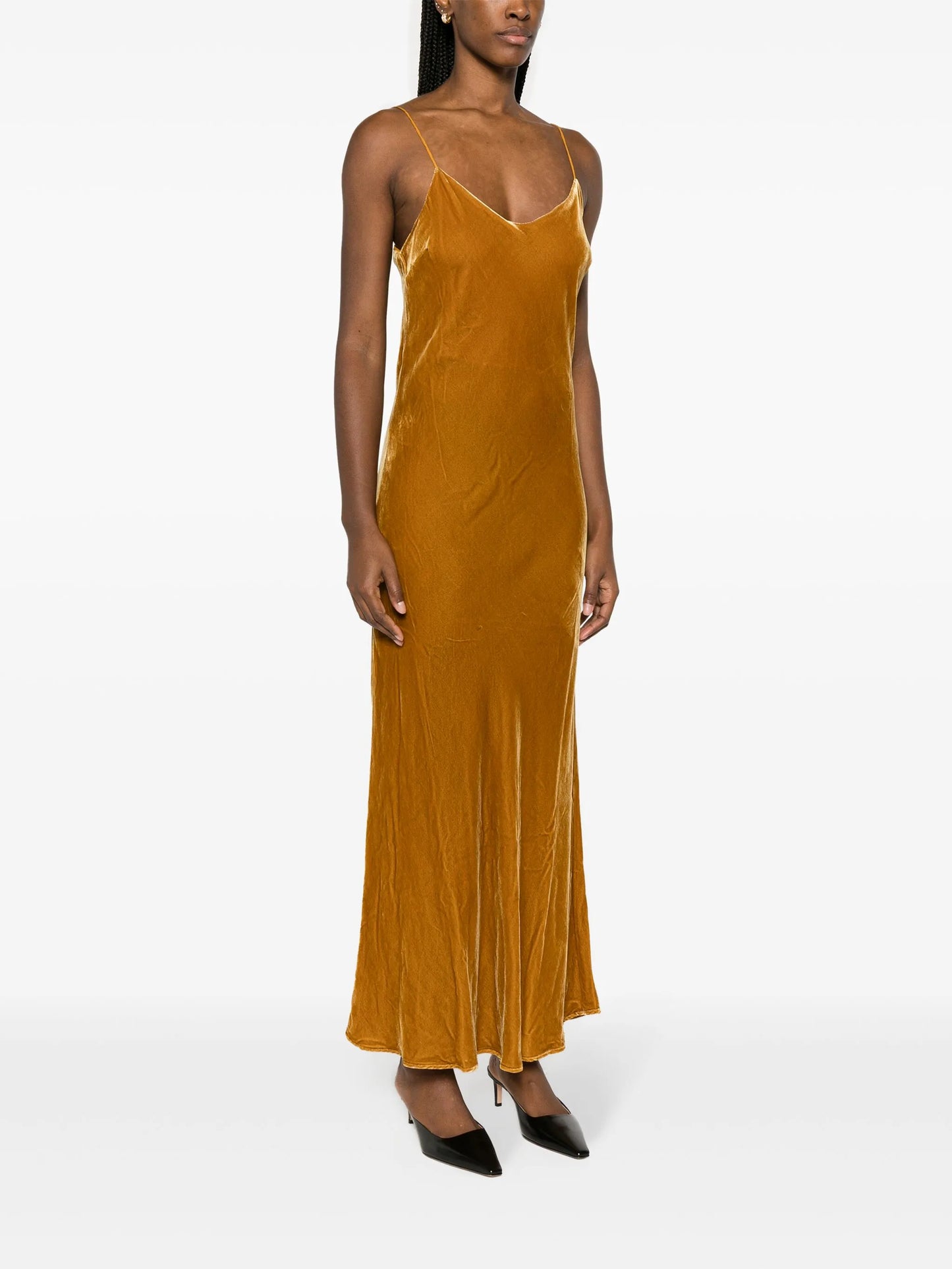 Lyon velvet maxi slip dress