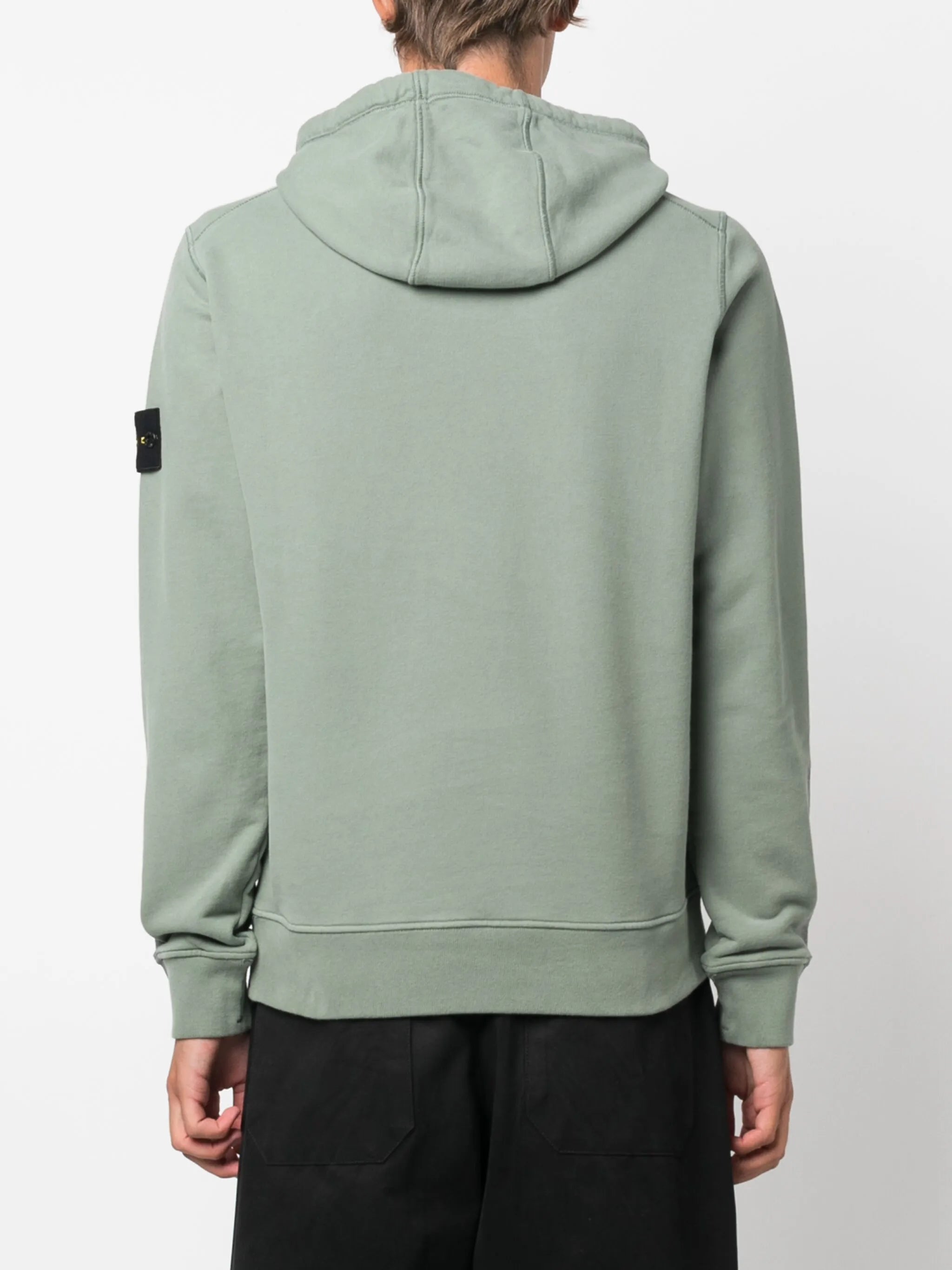 Compass-motif cotton hoodie
