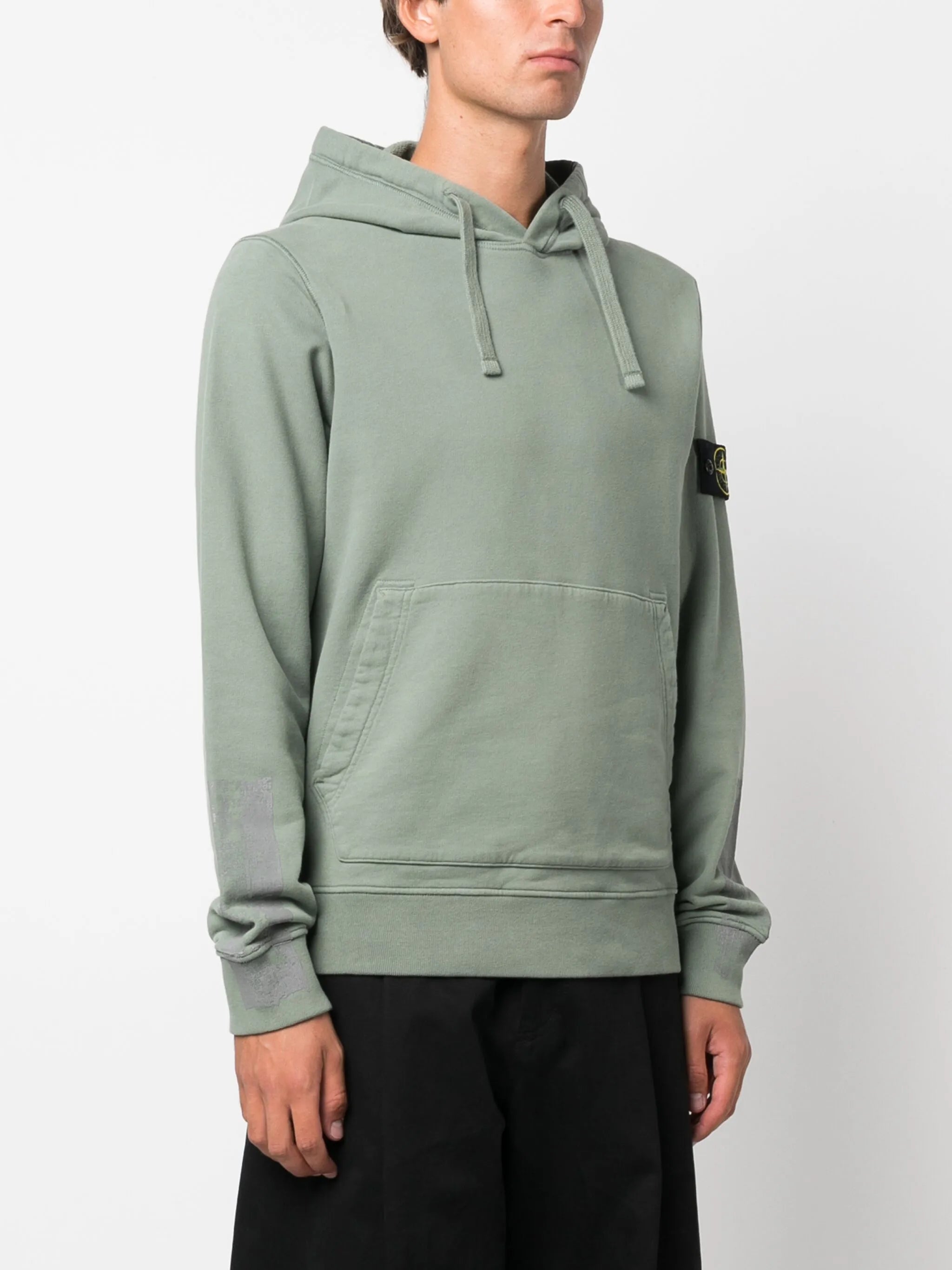 Compass-motif cotton hoodie