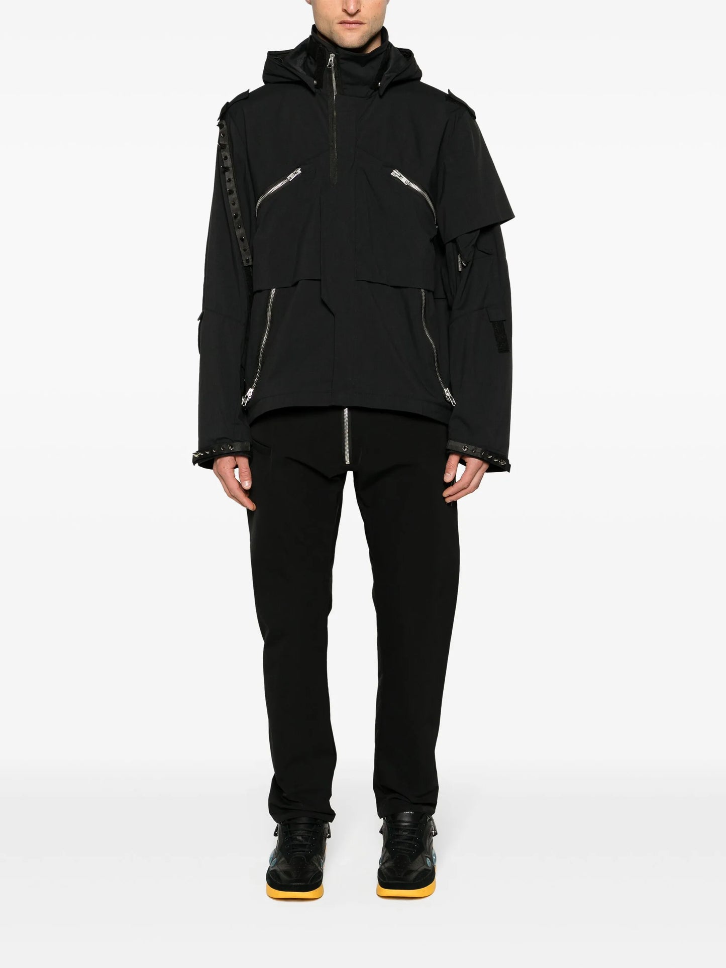 mid-rise tapered-leg trousers