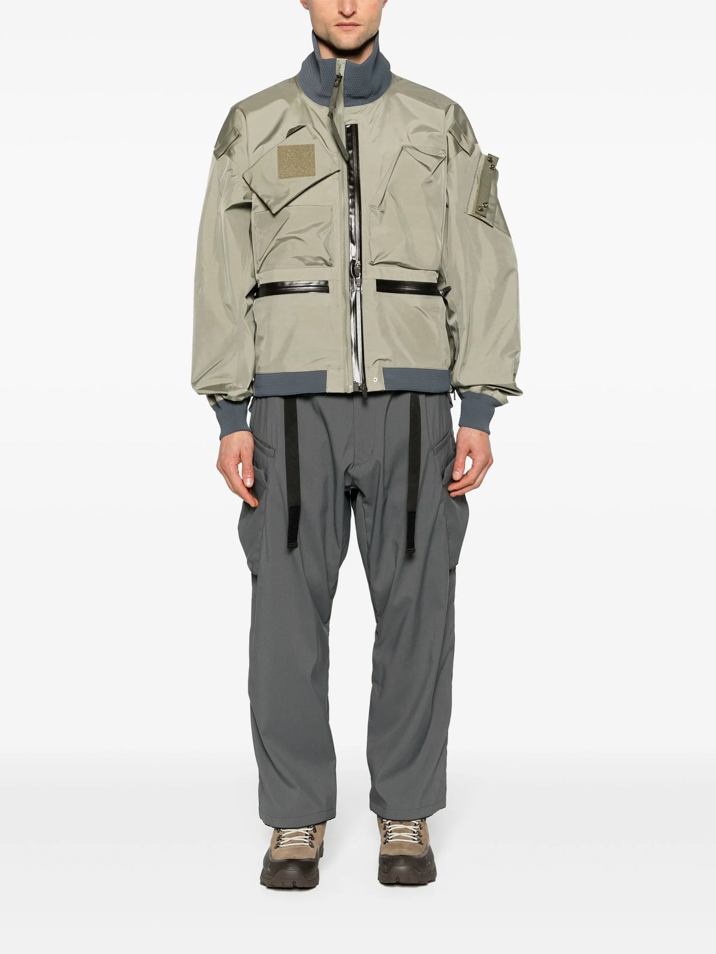 multiple-pockets bomber jacket