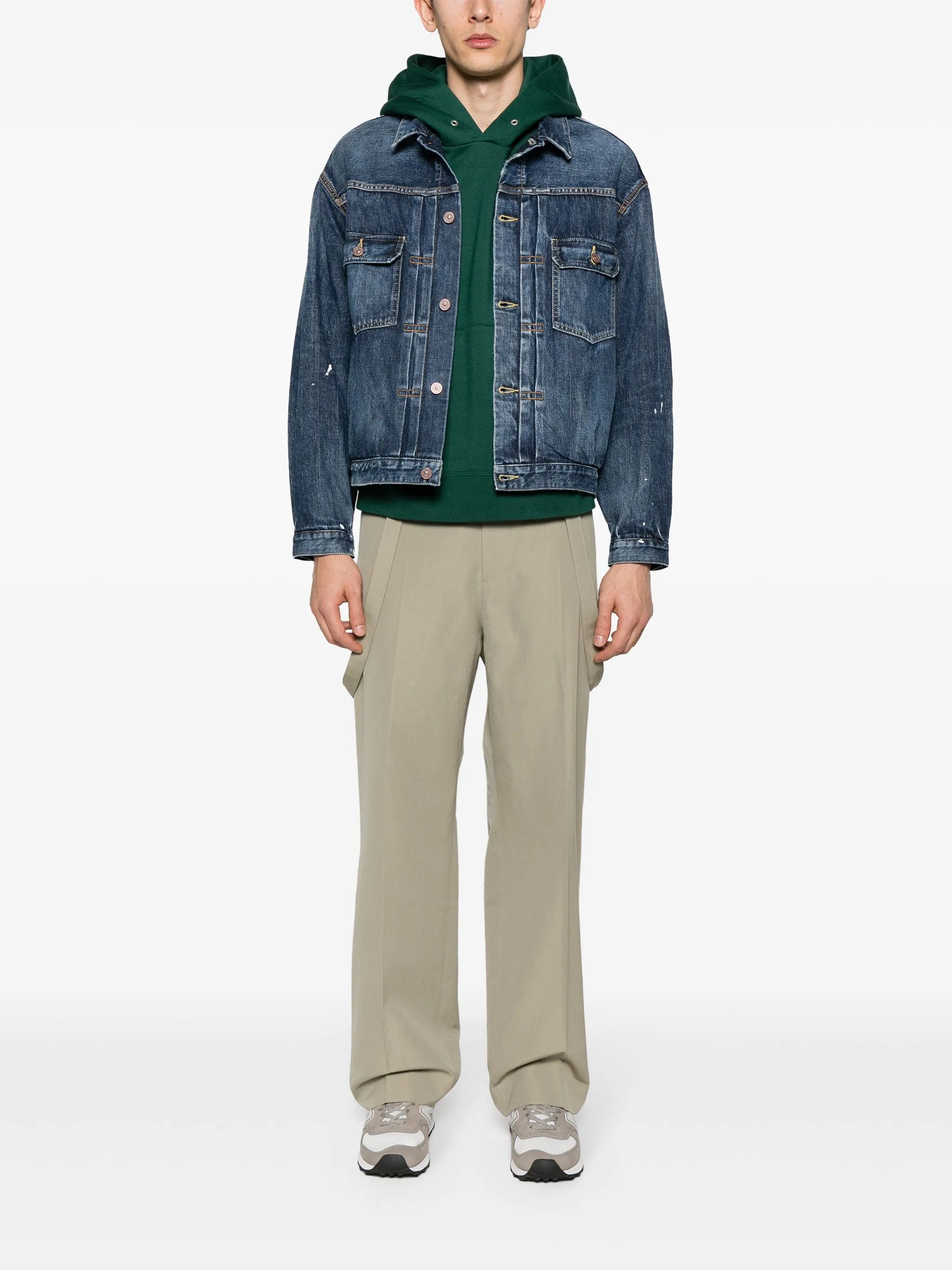 paint-splatter denim jacket