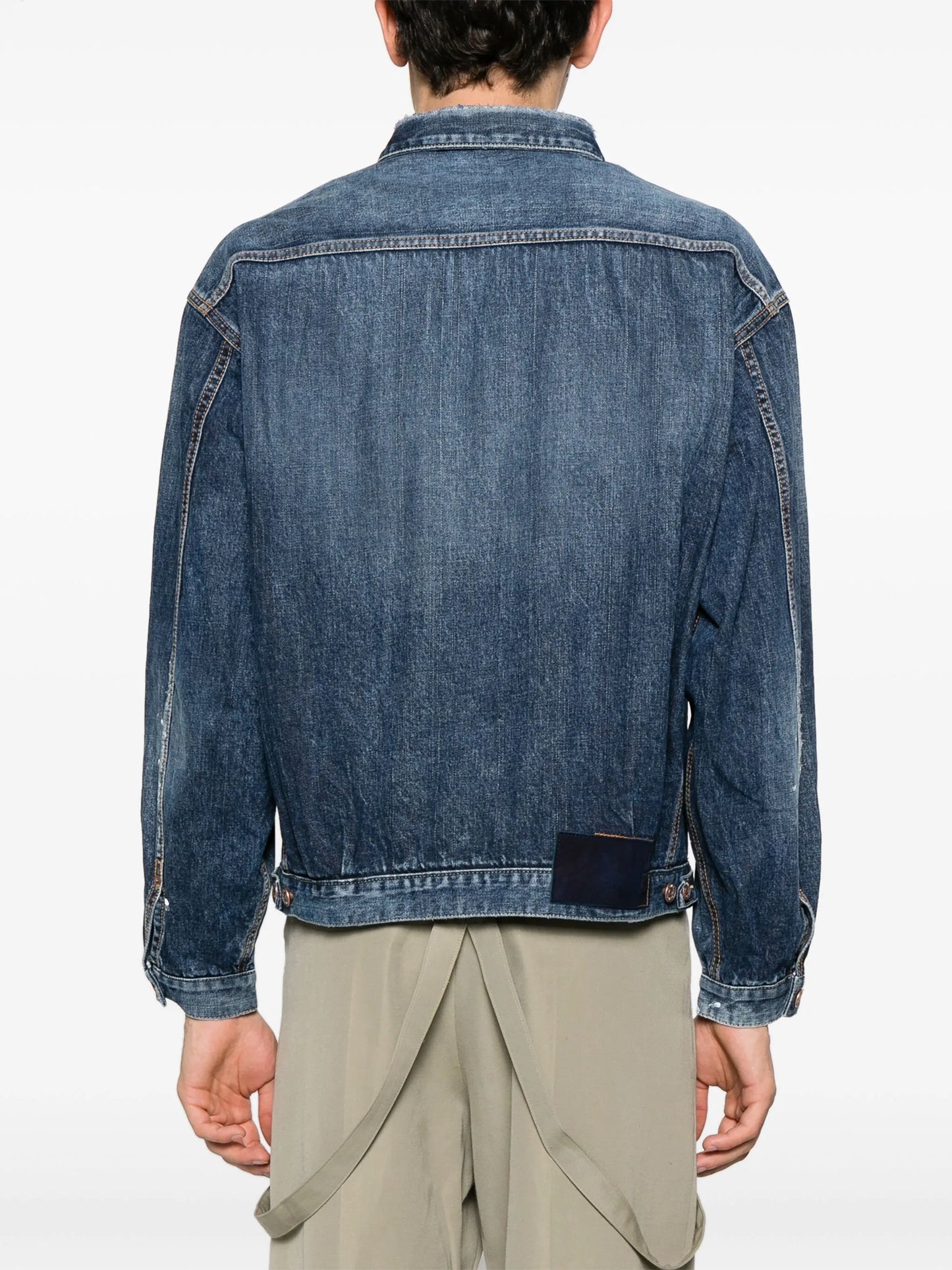 paint-splatter denim jacket