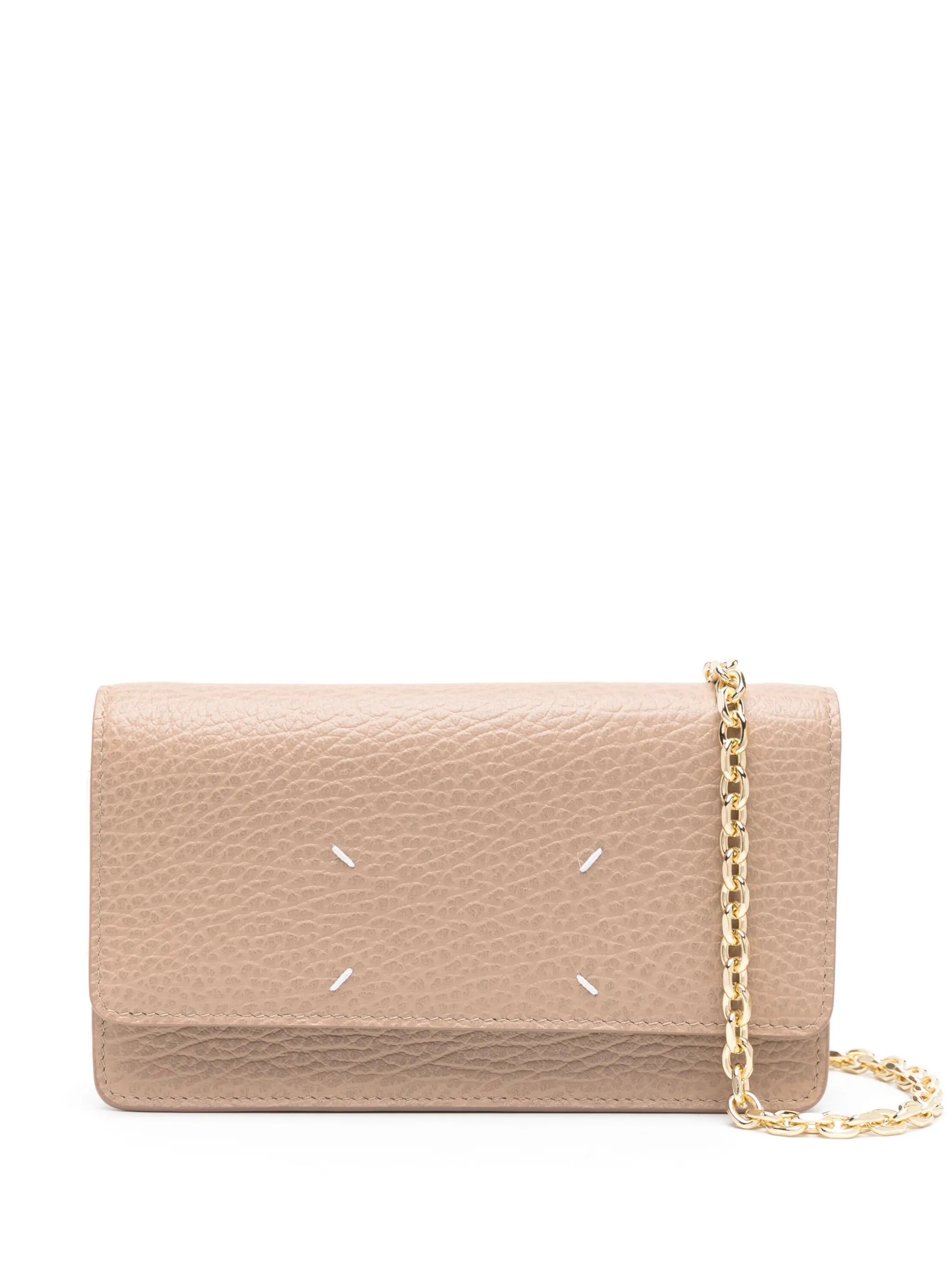 four-stitch leather wallet-on-chain
