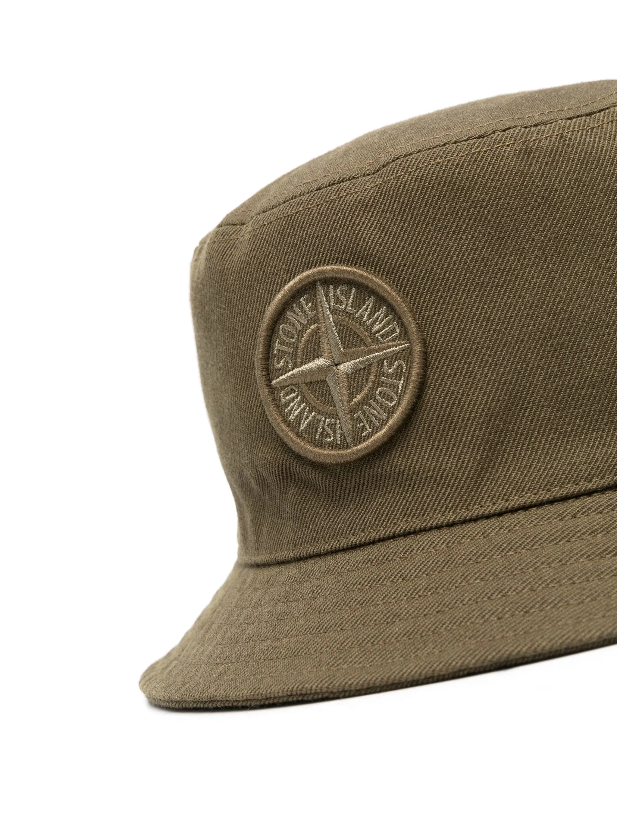 Compass-motif cotton bucket hat