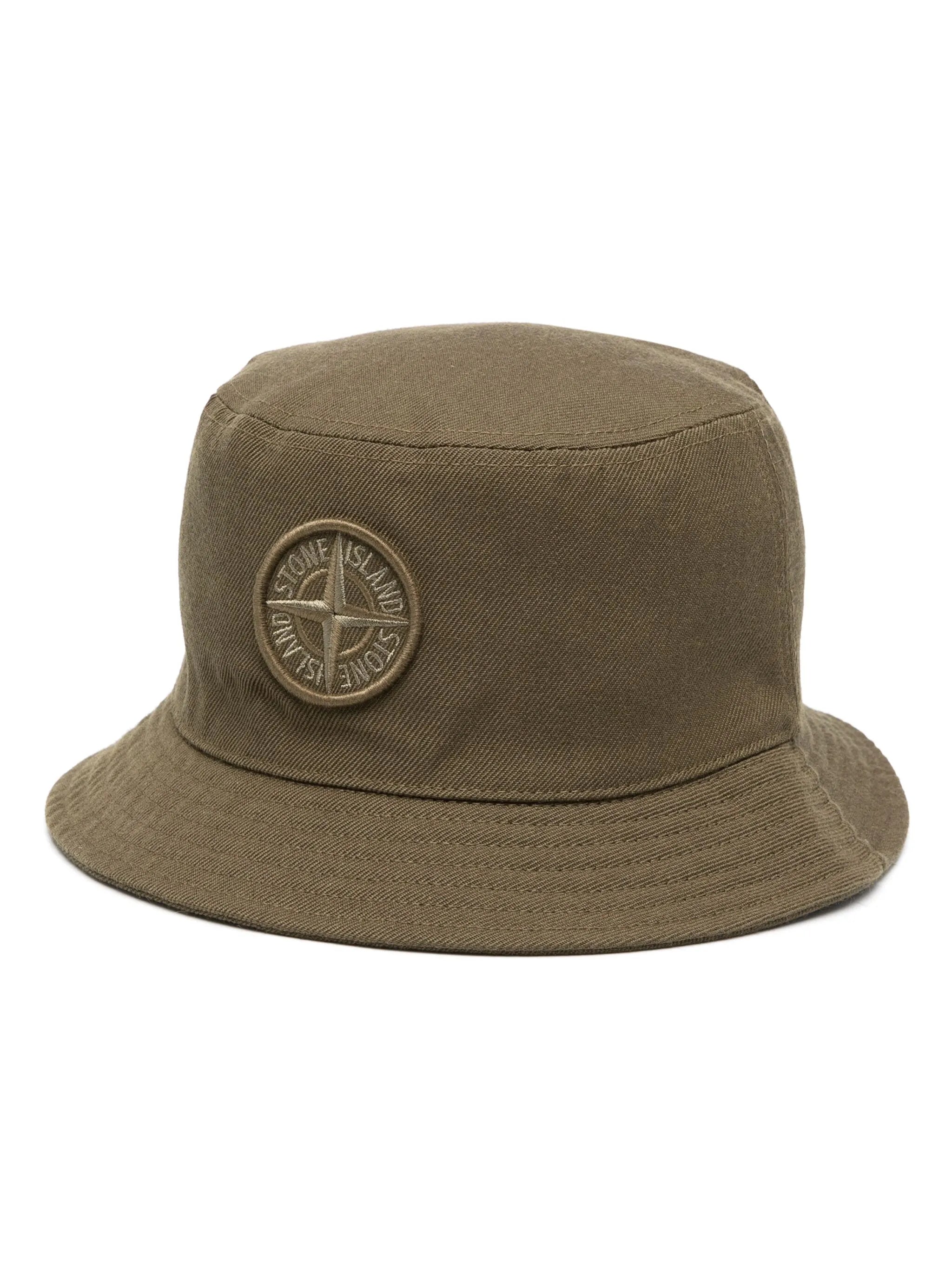 Compass-motif cotton bucket hat