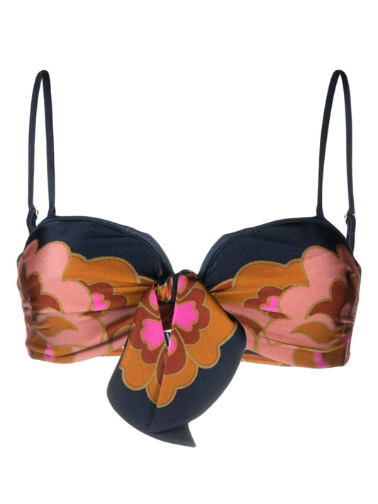 Acadian Scarf floral-print bikini top
