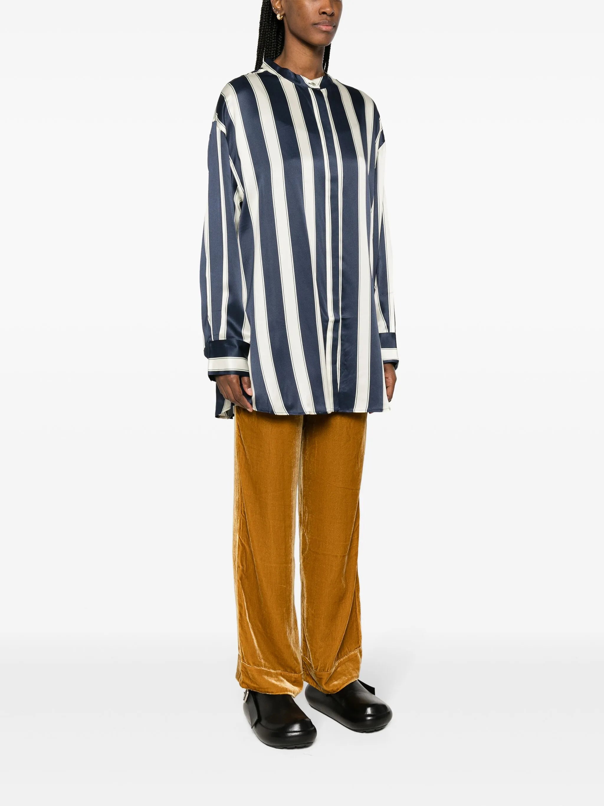 Mantera striped silk-satin shirt