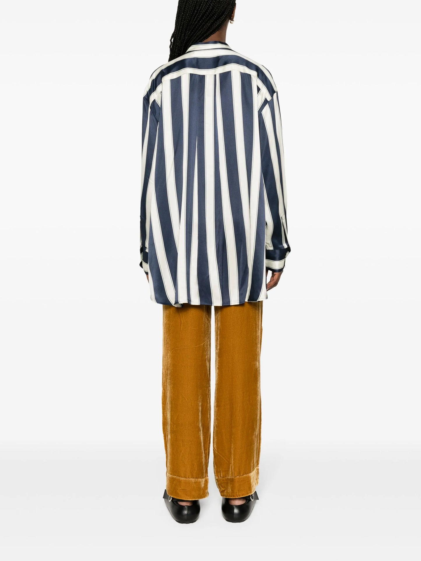 Mantera striped silk-satin shirt