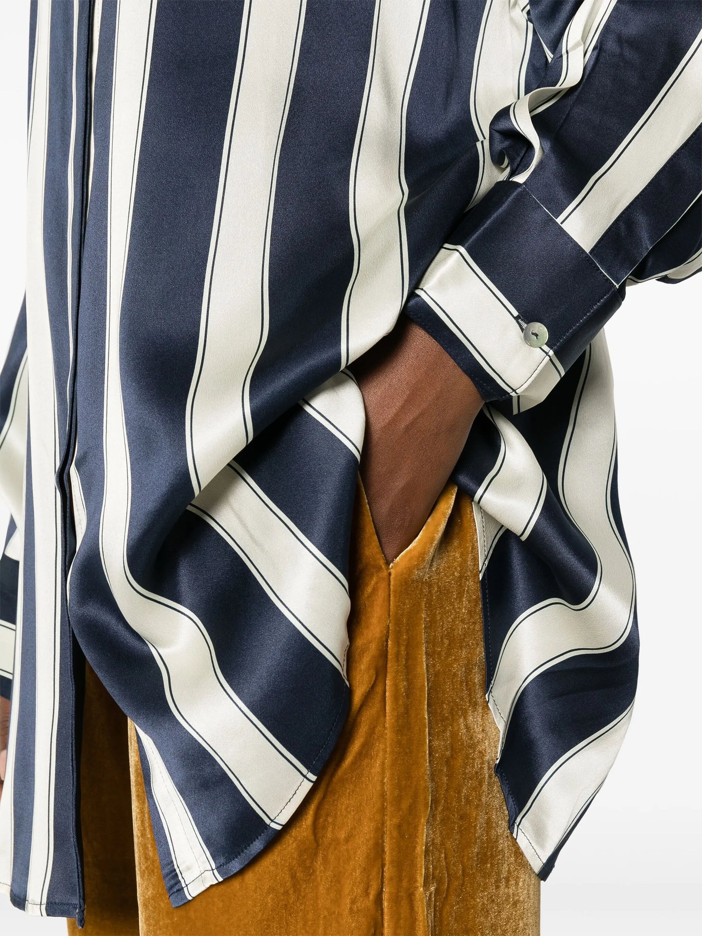 Mantera striped silk-satin shirt