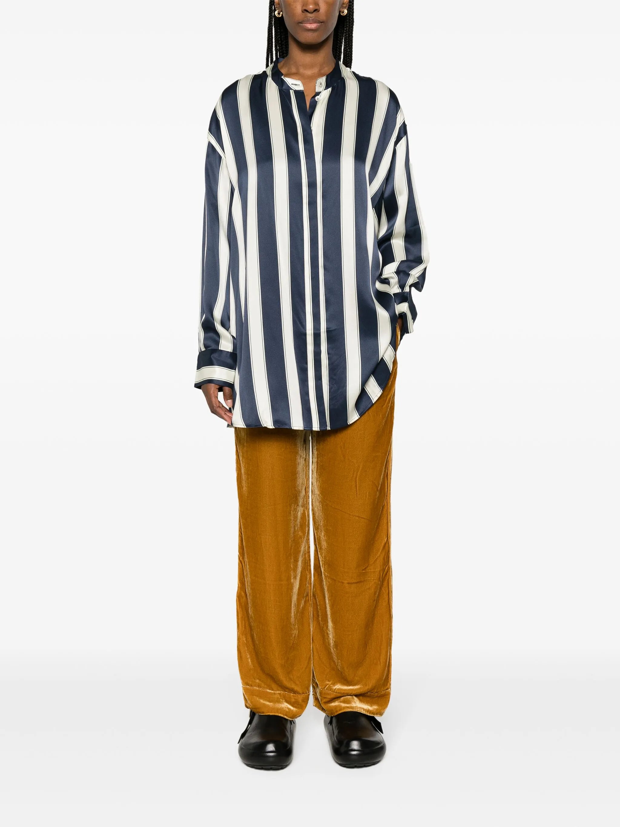 Mantera striped silk-satin shirt