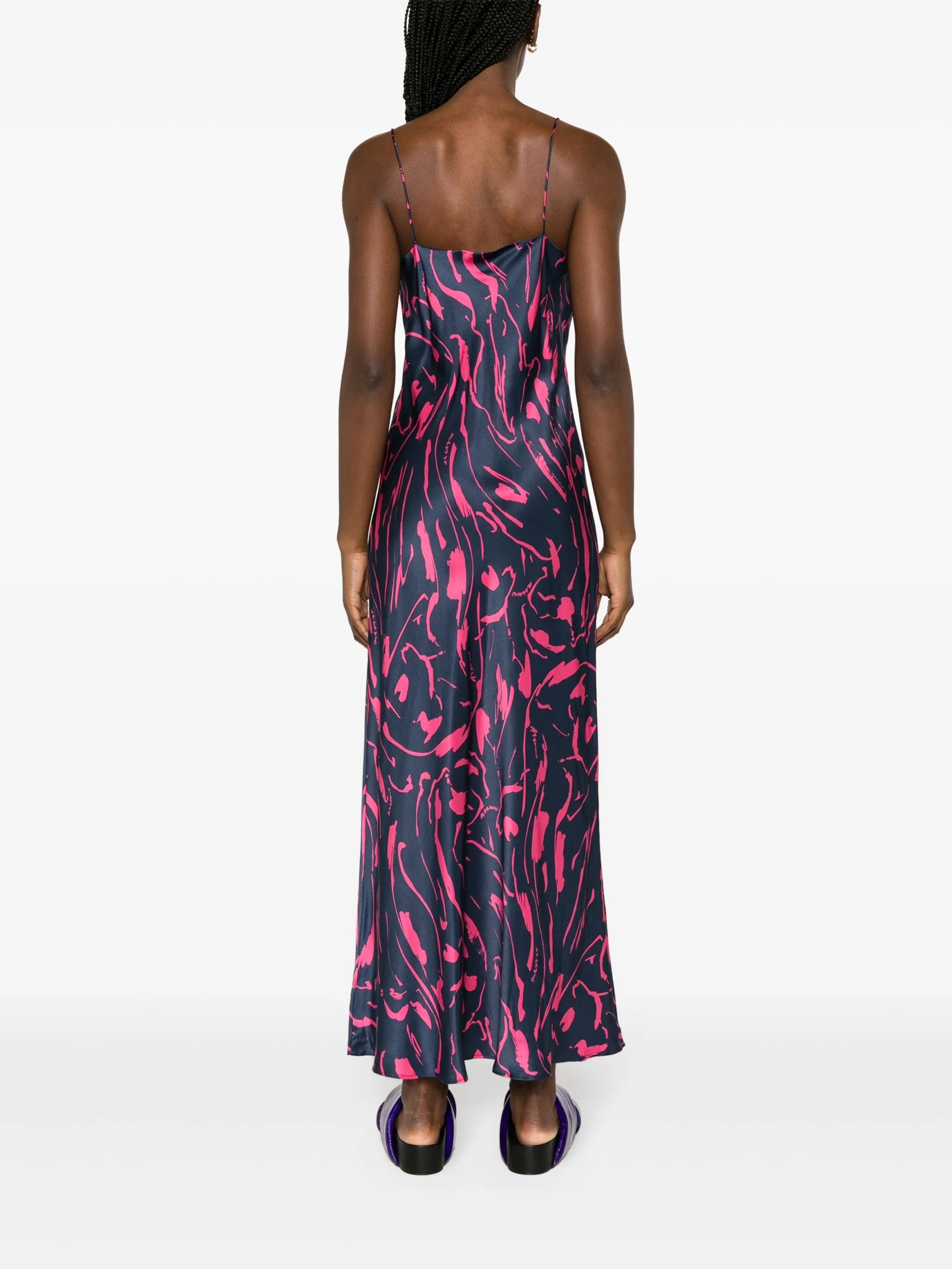 Lyon graphic-print silk dress