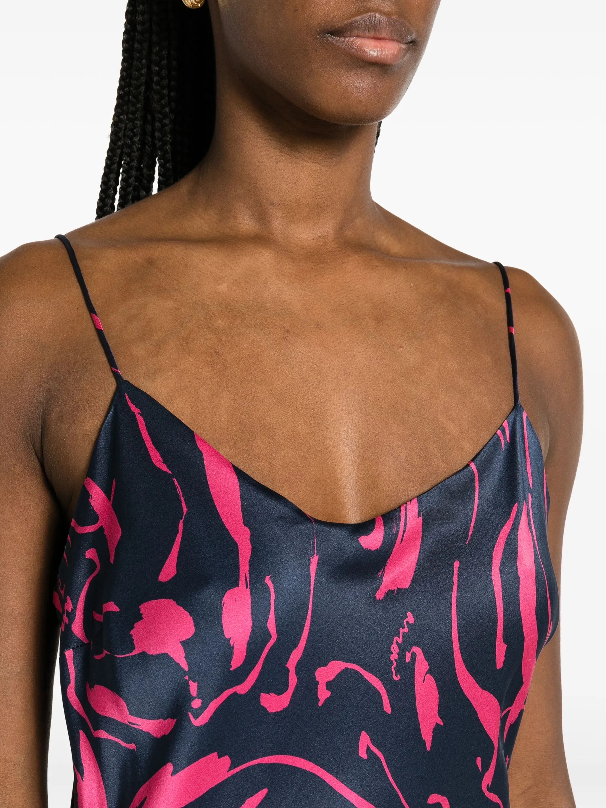 Lyon graphic-print silk dress