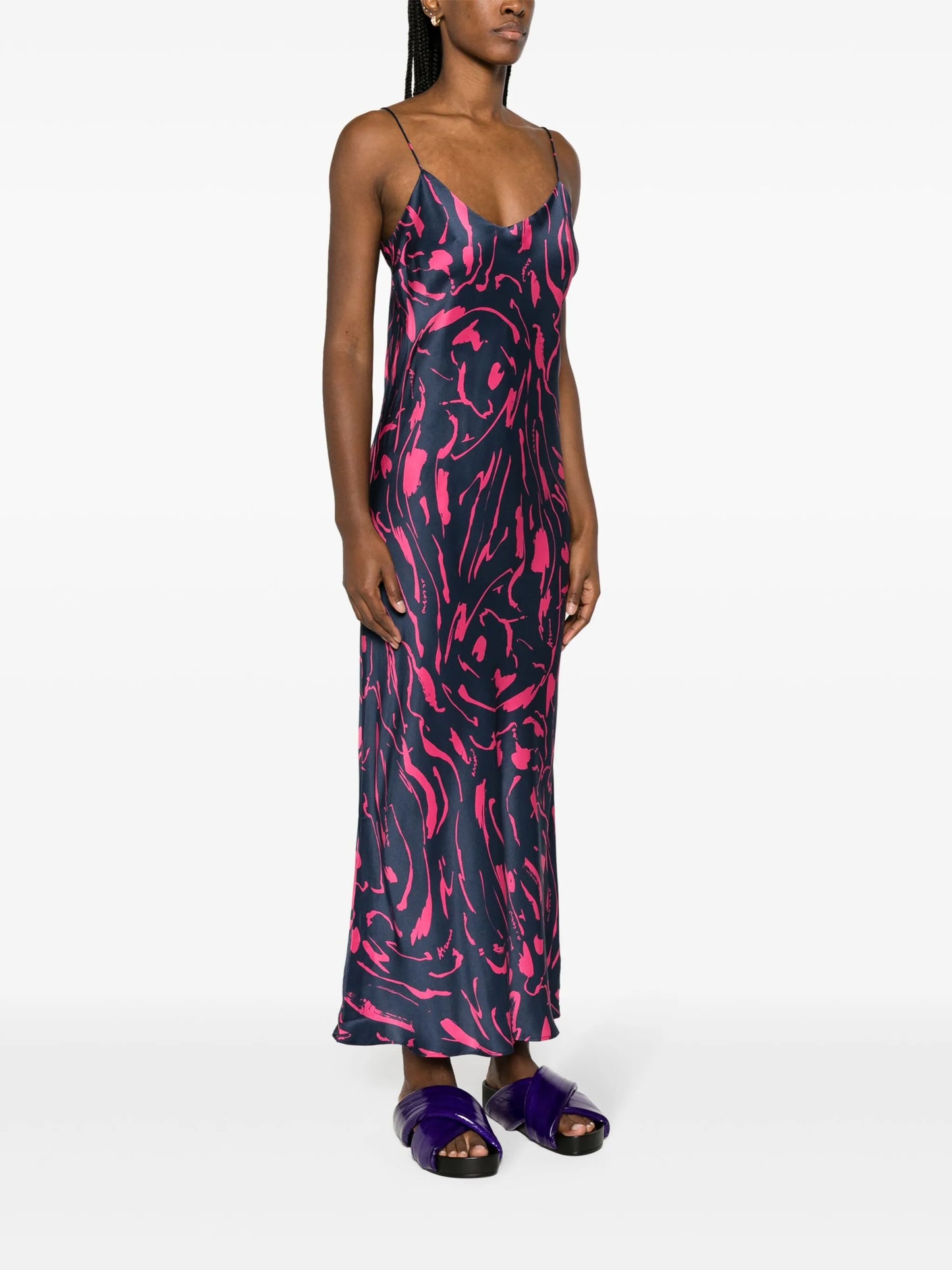 Lyon graphic-print silk dress