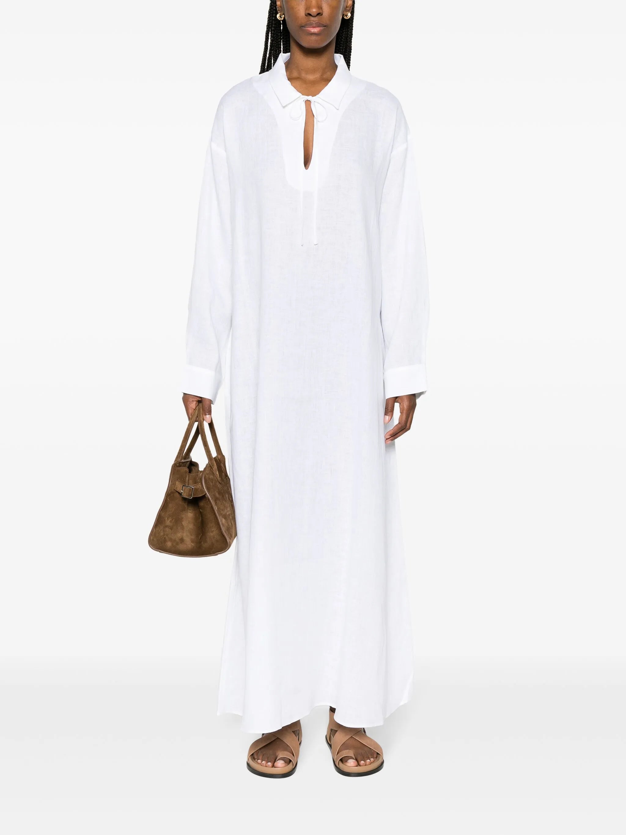 Lisbon linen maxi shirtdress